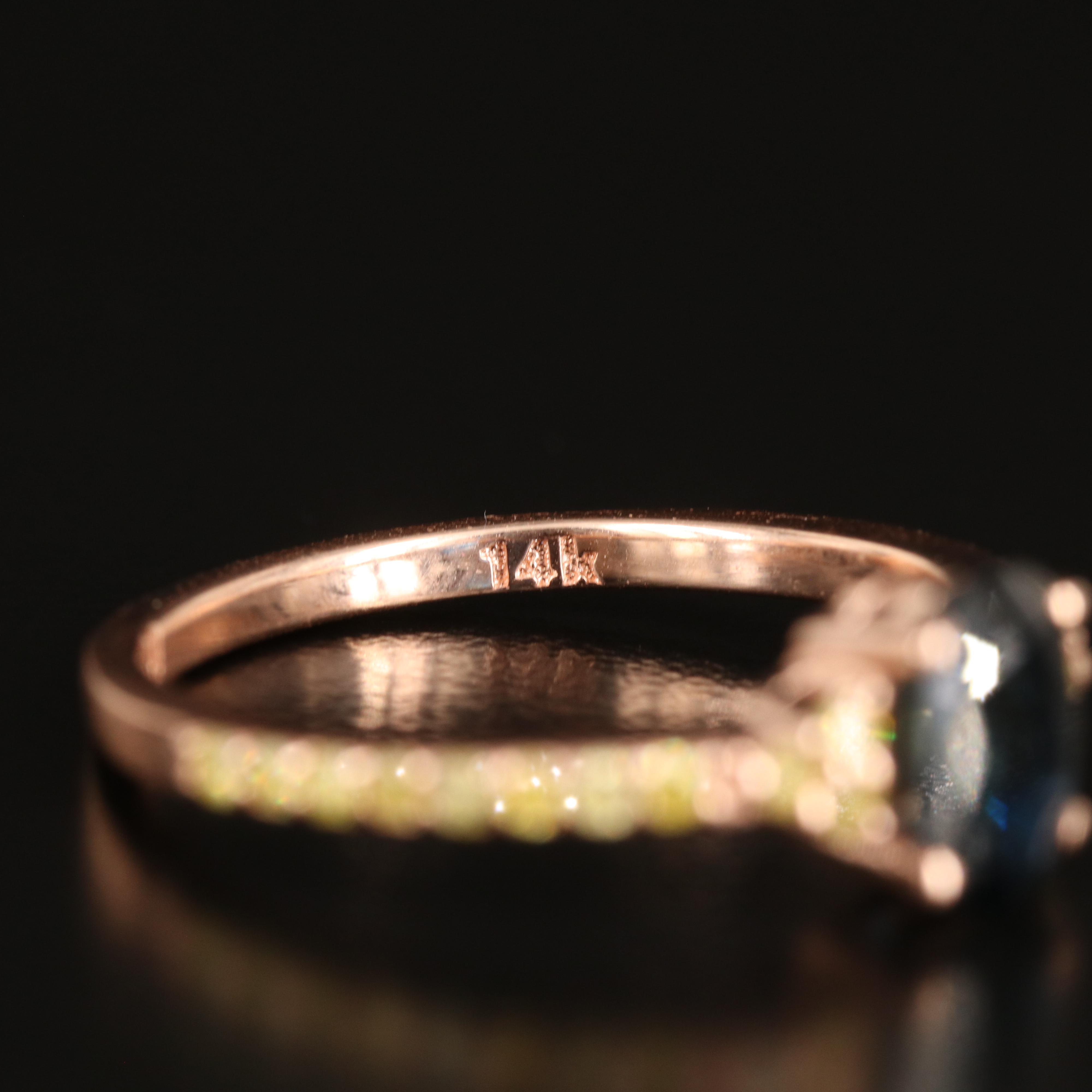 14K Rose Gold Sapphire and Diamond Ring
