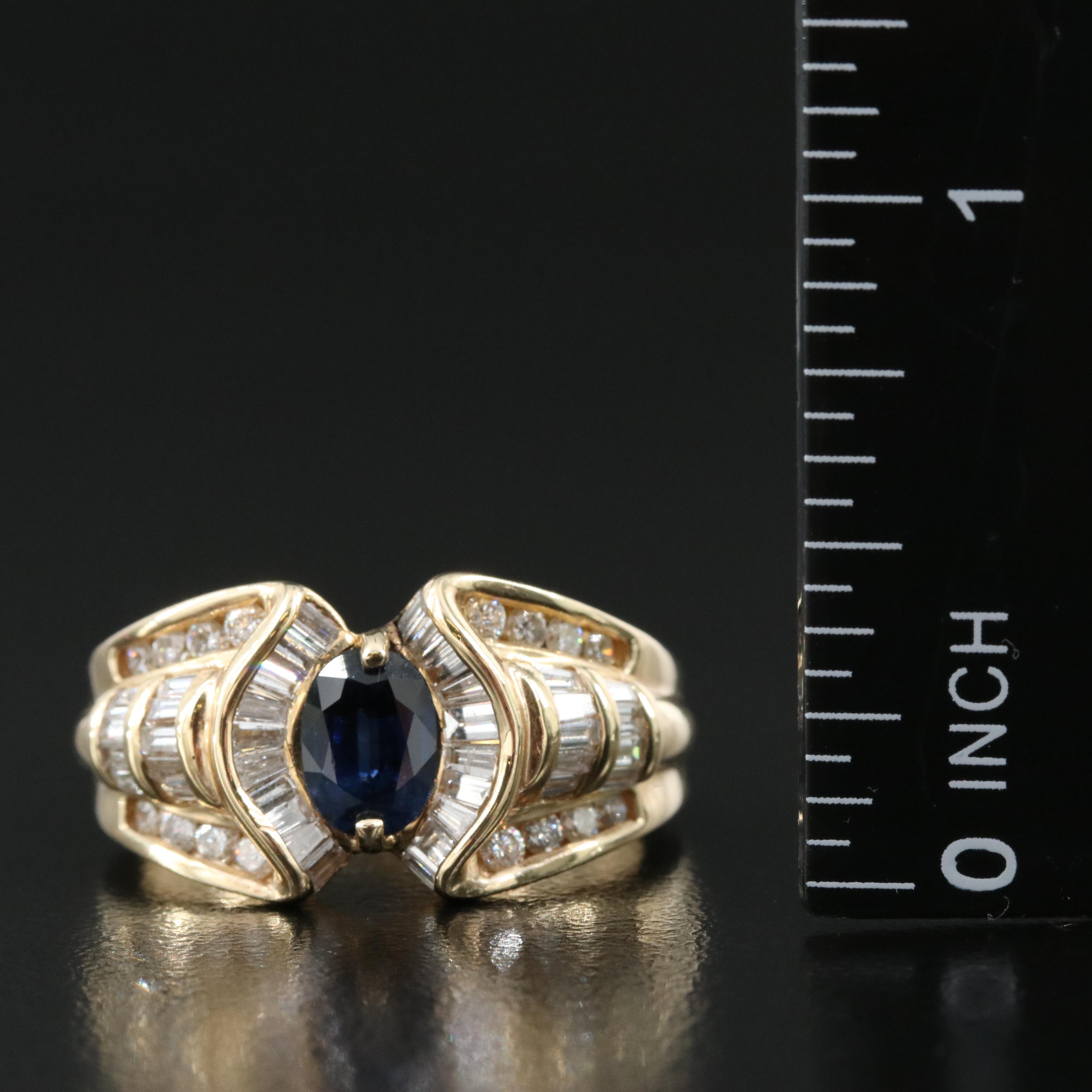 14K 1.05 CT Sapphire and 1.33 CTW Diamond Ring