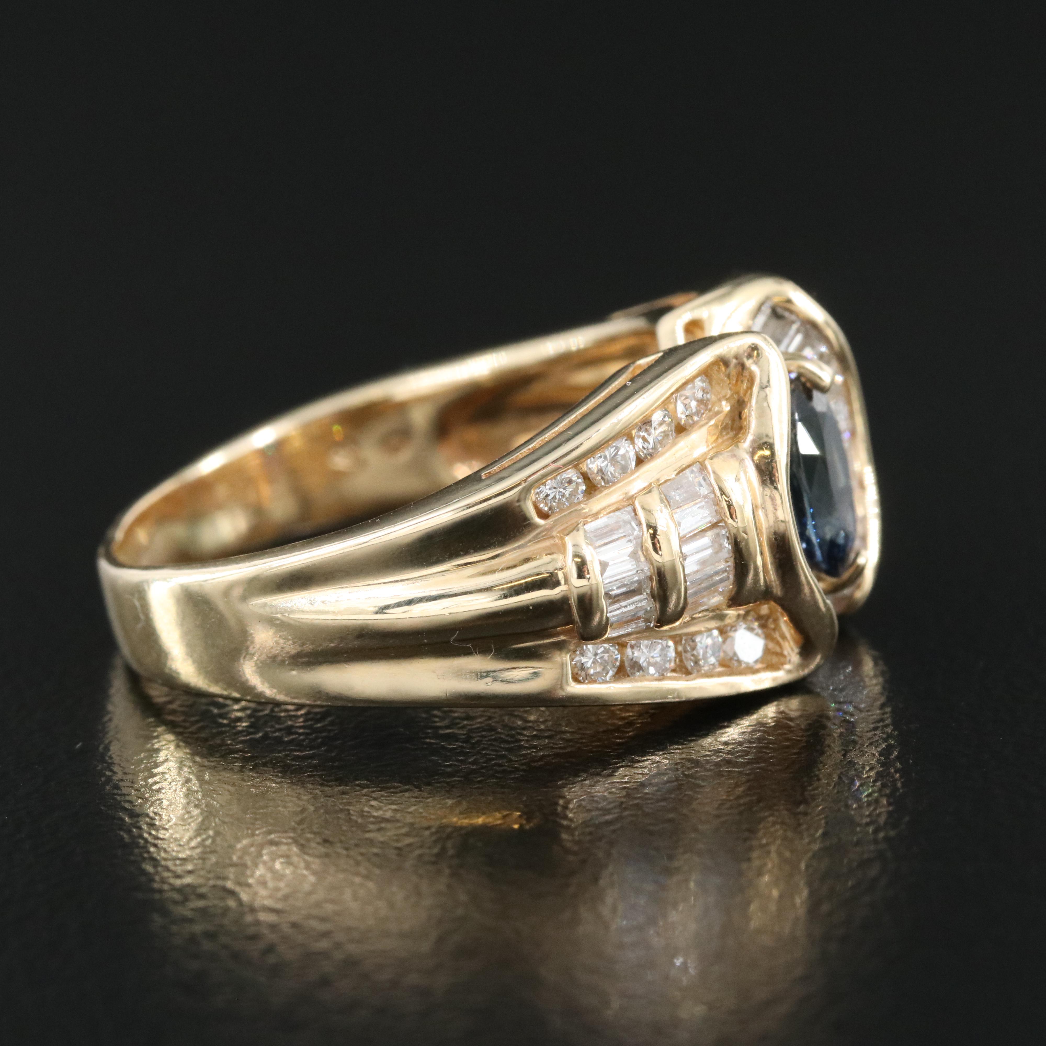 14K 1.05 CT Sapphire and 1.33 CTW Diamond Ring