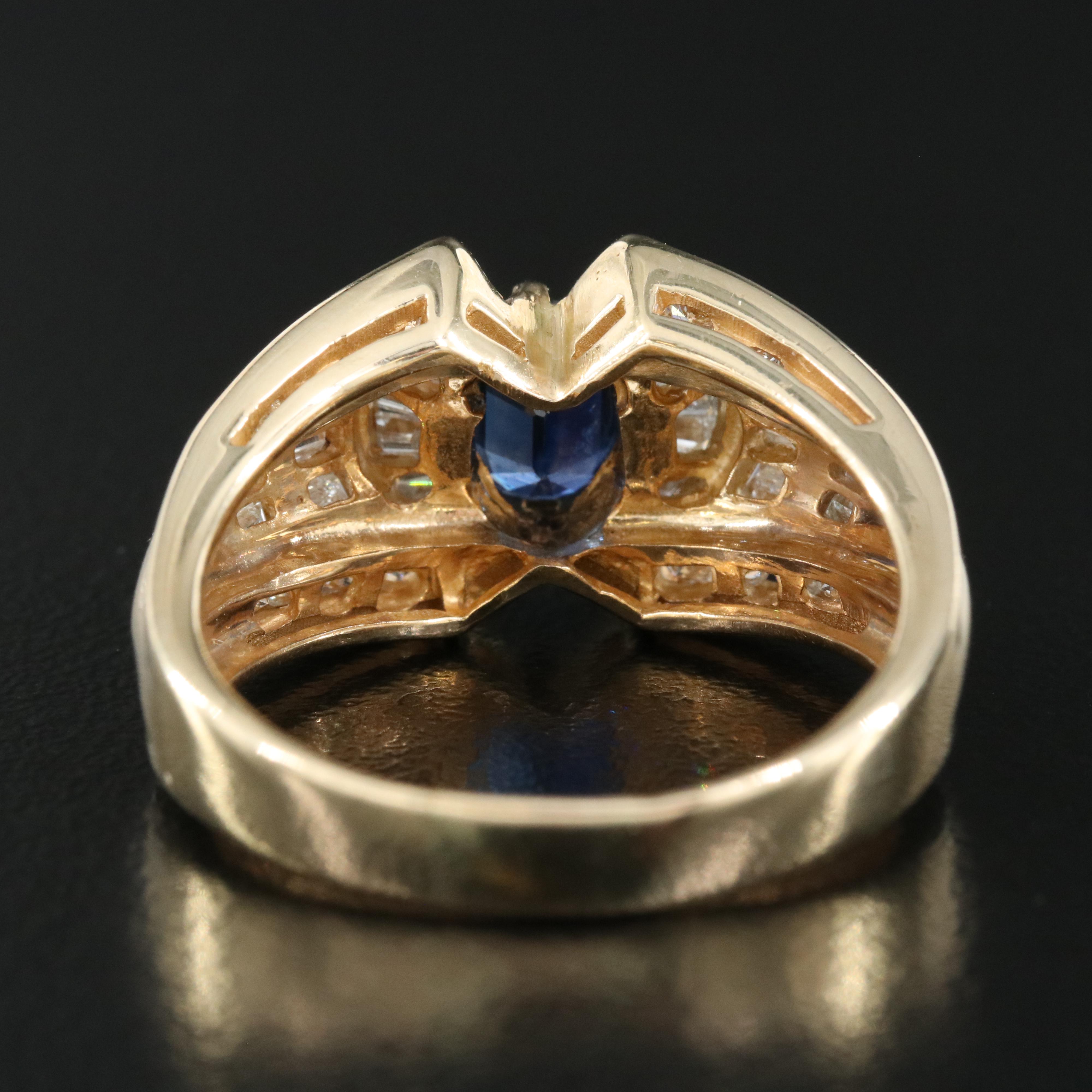 14K 1.05 CT Sapphire and 1.33 CTW Diamond Ring