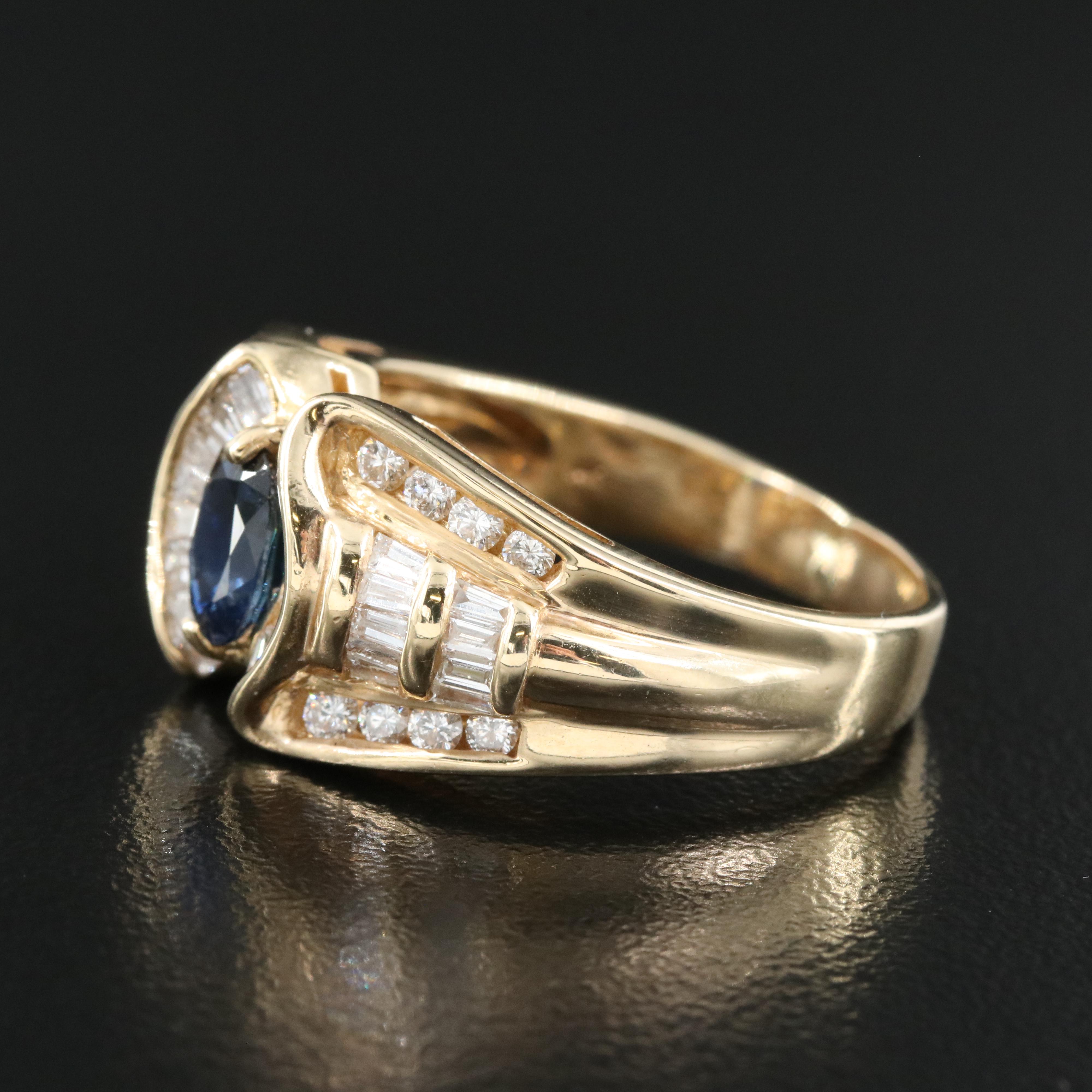 14K 1.05 CT Sapphire and 1.33 CTW Diamond Ring