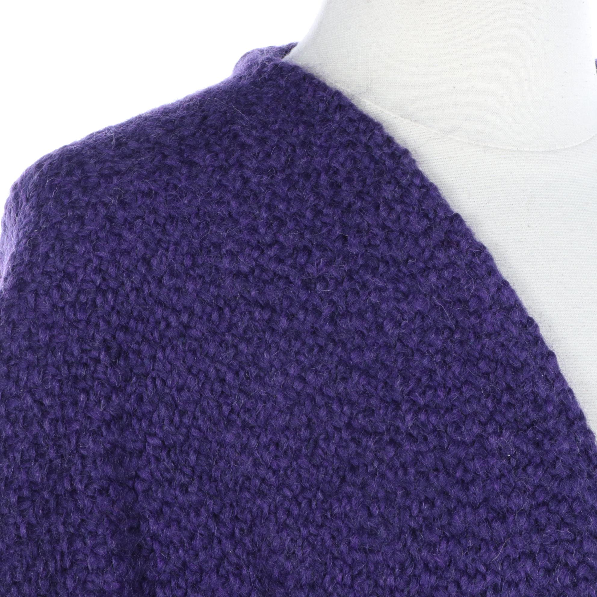 Branigan Weavers Ruana Cape in Purple Wool, New with Tag