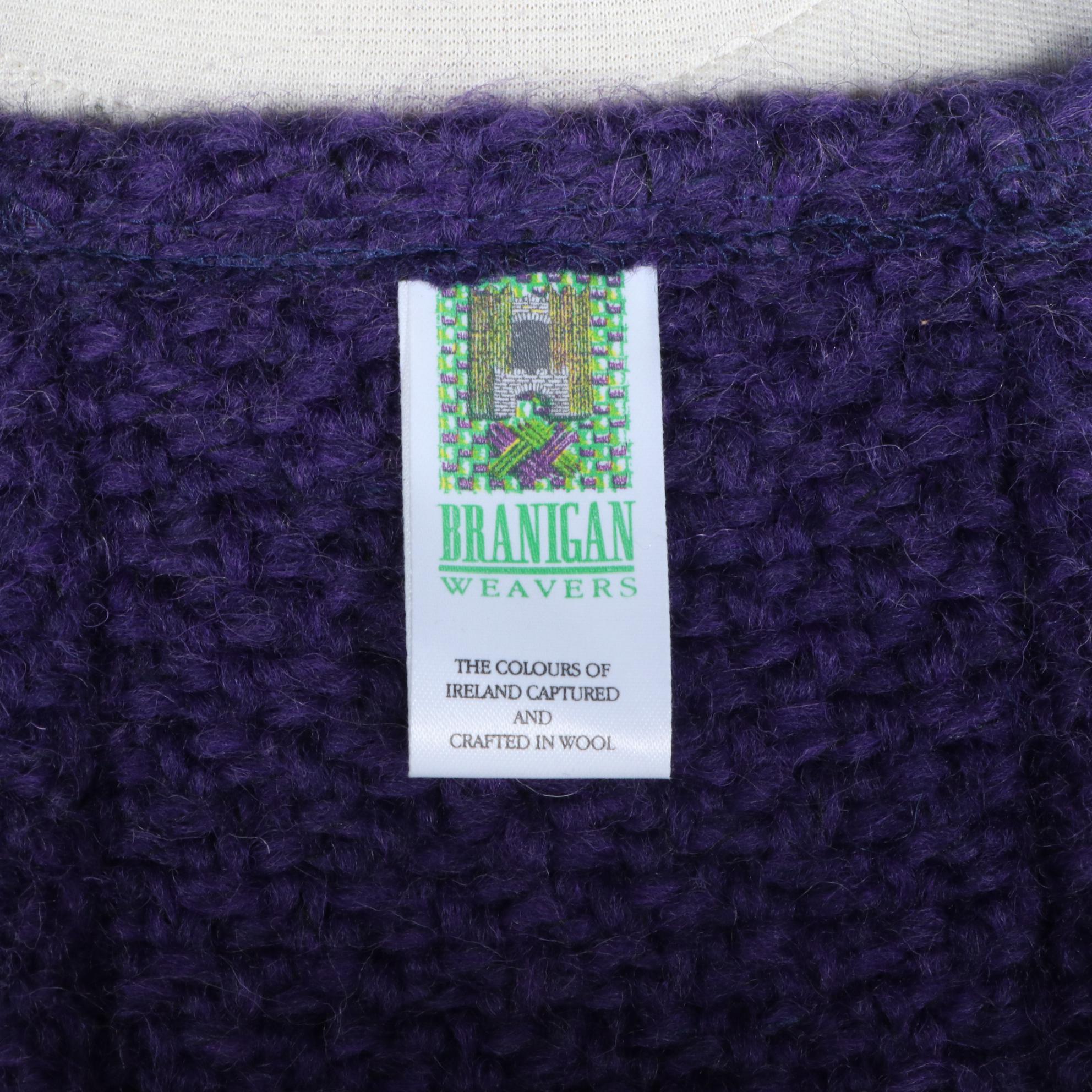Branigan Weavers Ruana Cape in Purple Wool, New with Tag