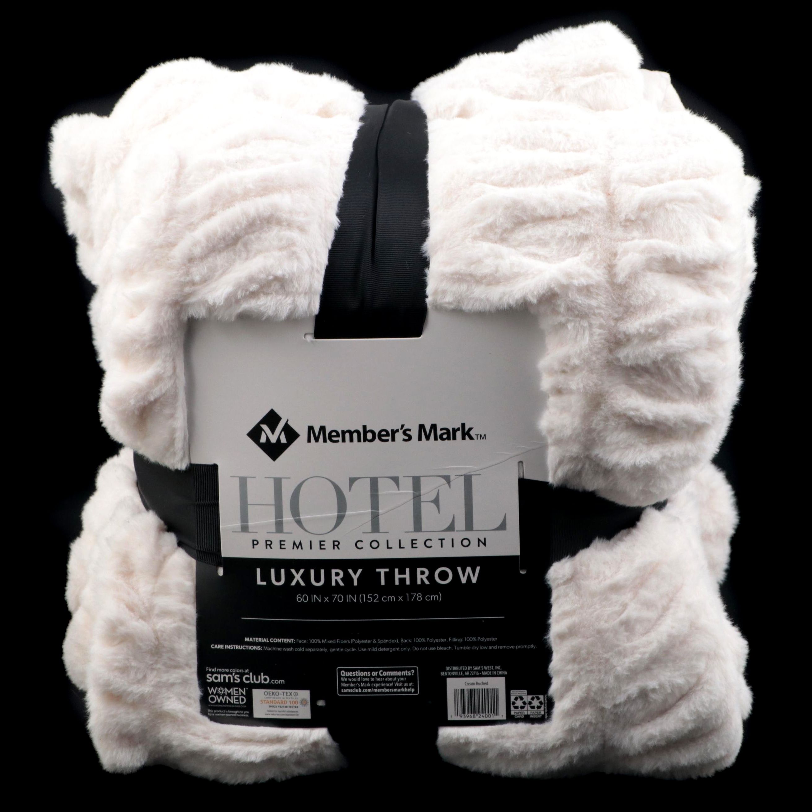 Member's Mark Hotel Premier Collection Luxury Throw in Ruched Cream