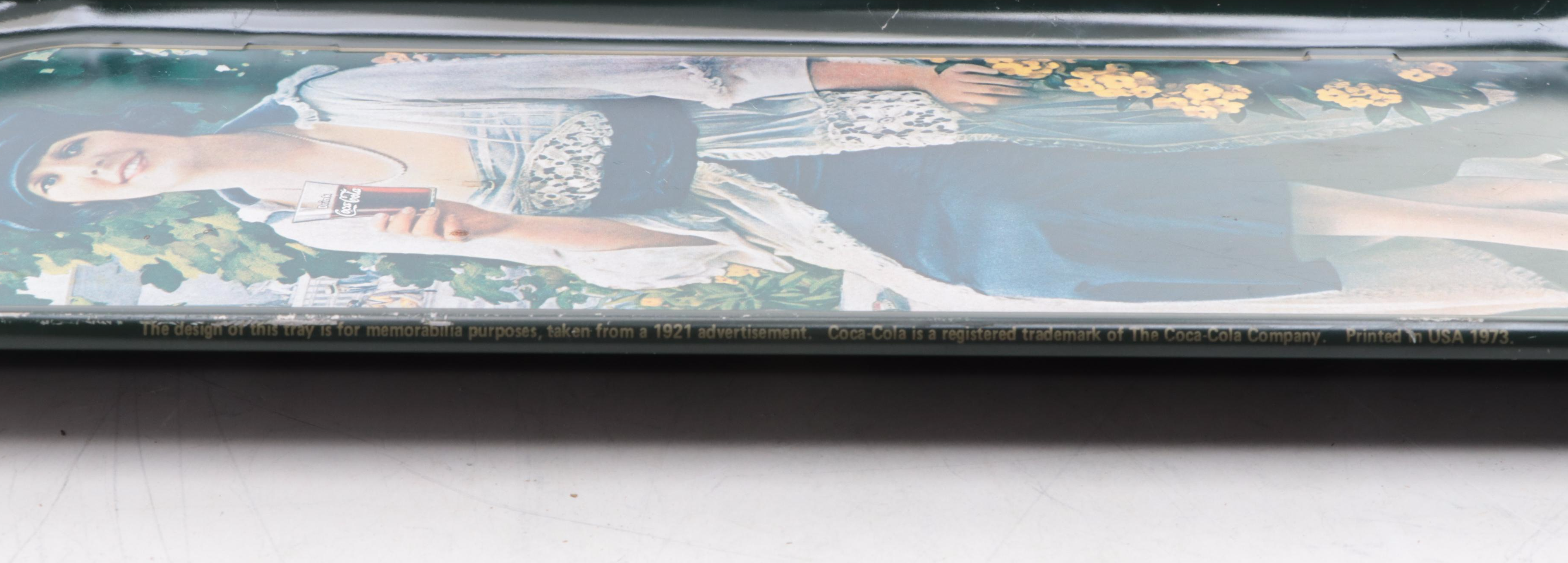 Coca-Cola Tin Lithograph Reproduction Advertising Trays, 1973