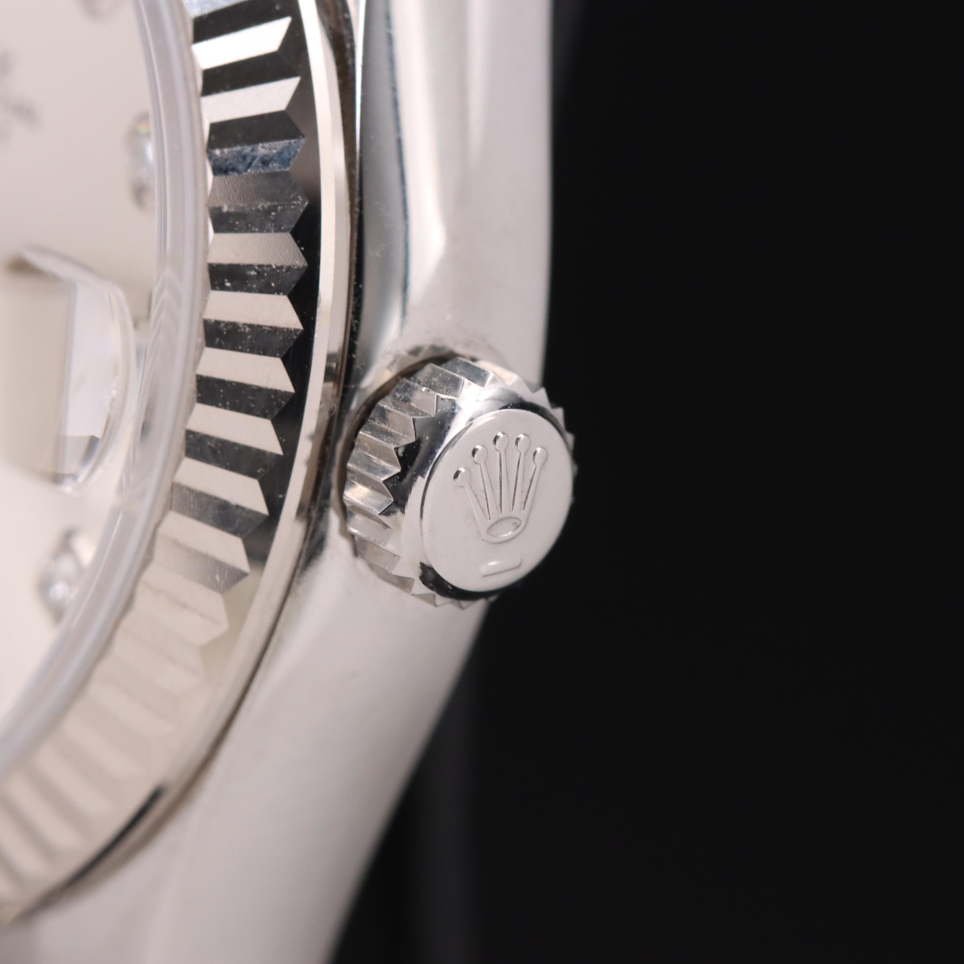 Rolex Oyster Perpetual 18K and Stainless Steel Datejust Diamond Dial Watch