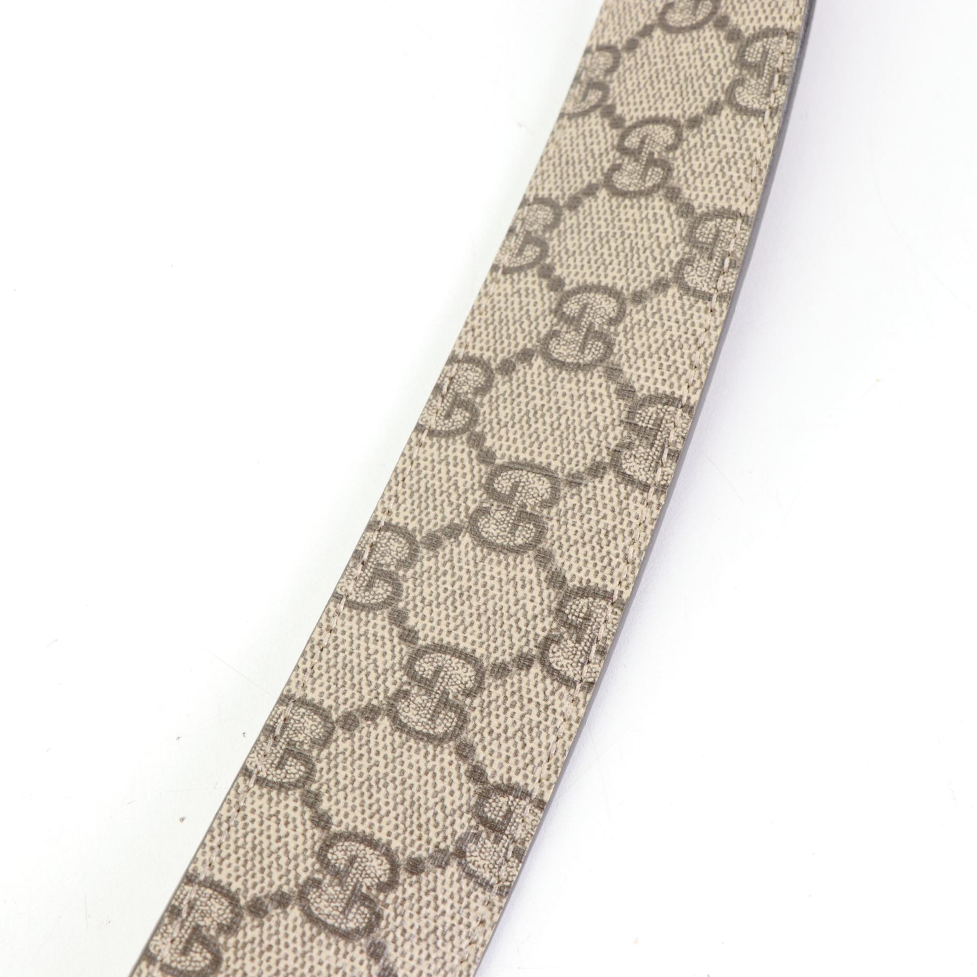 Gucci GG Supreme Canvas and Leather Belt