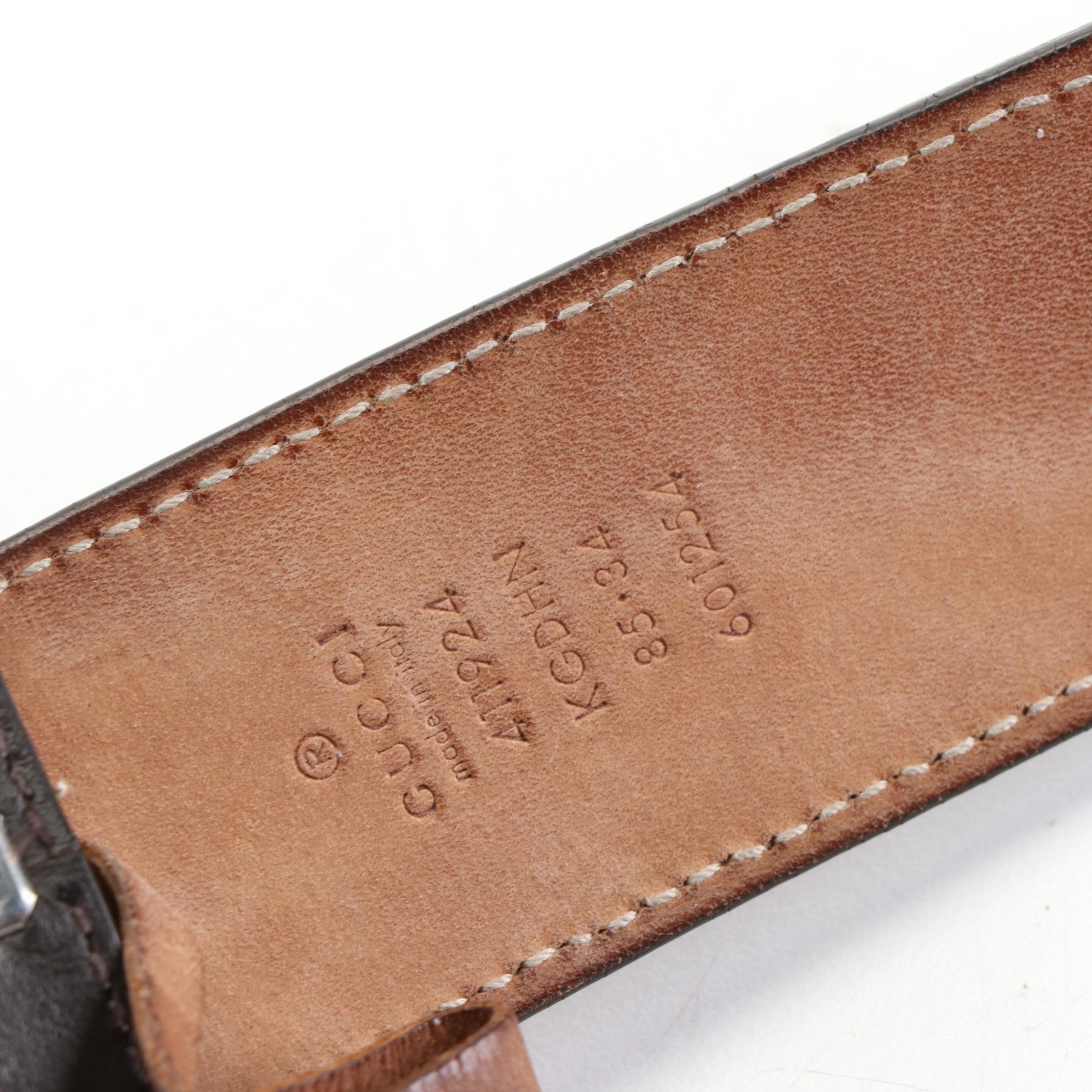 Gucci GG Supreme Canvas and Leather Belt