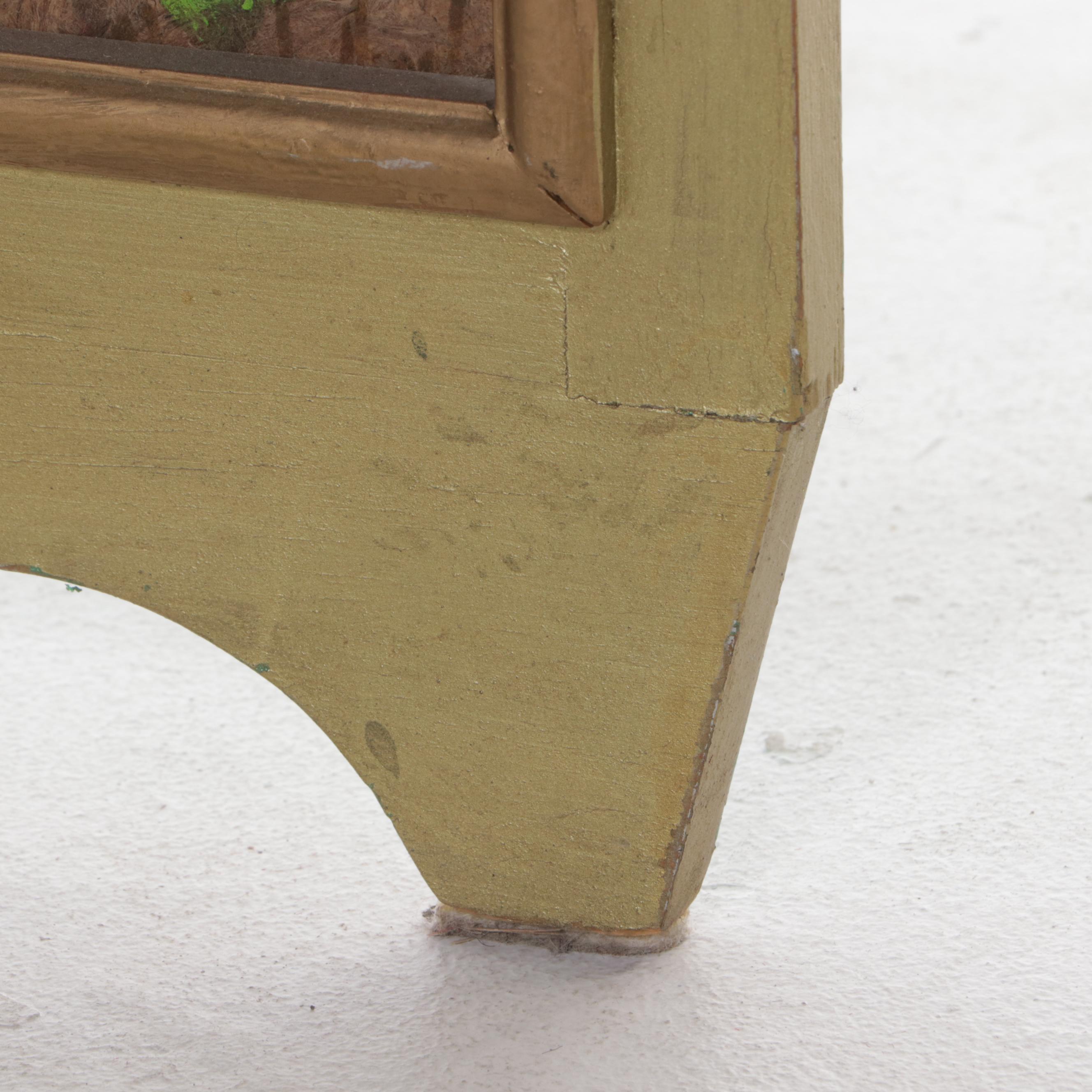 Mexican Hand-Painted Three-Fold Screen of Birds, signed "Miguel Angel. A."