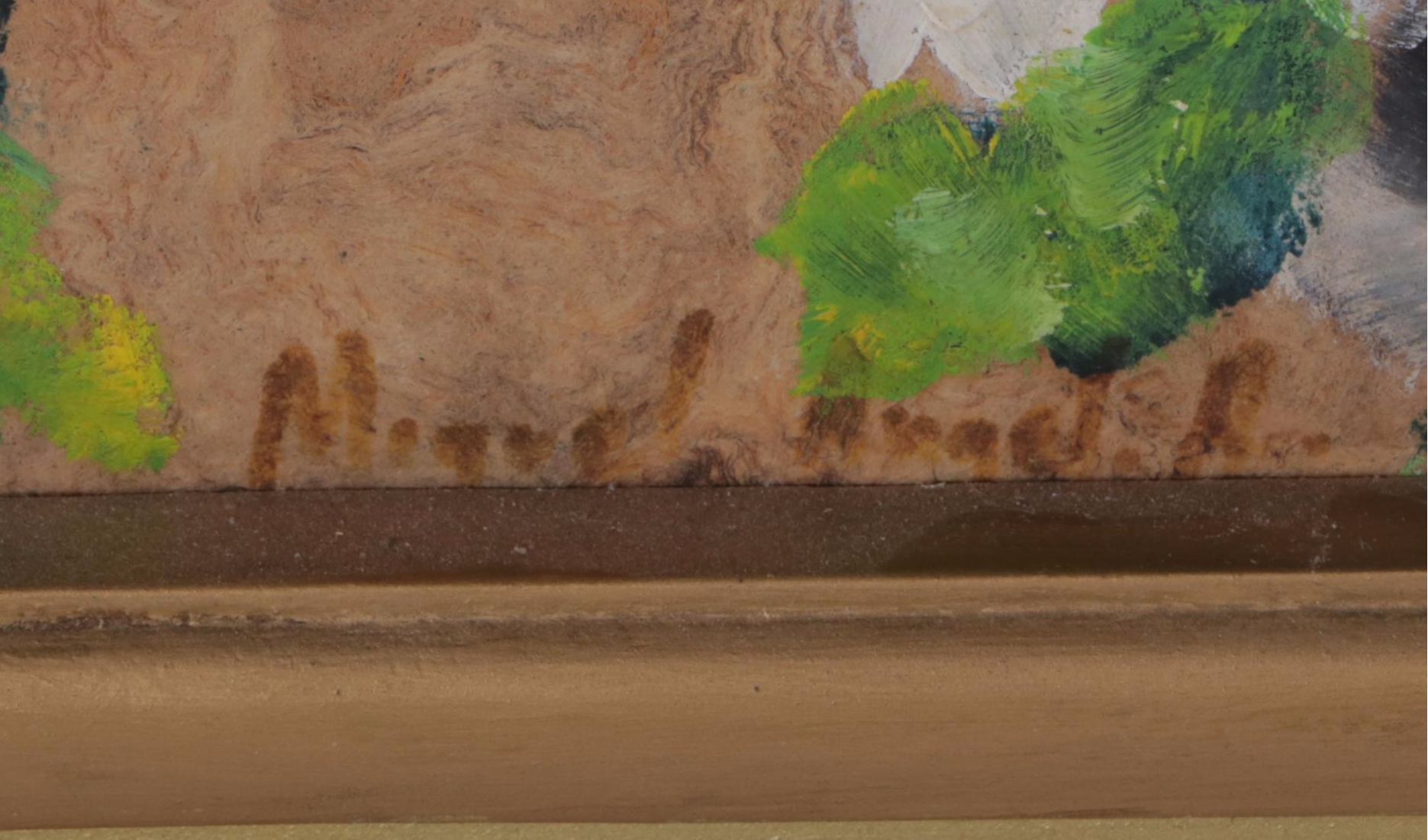 Mexican Hand-Painted Three-Fold Screen of Birds, signed "Miguel Angel. A."