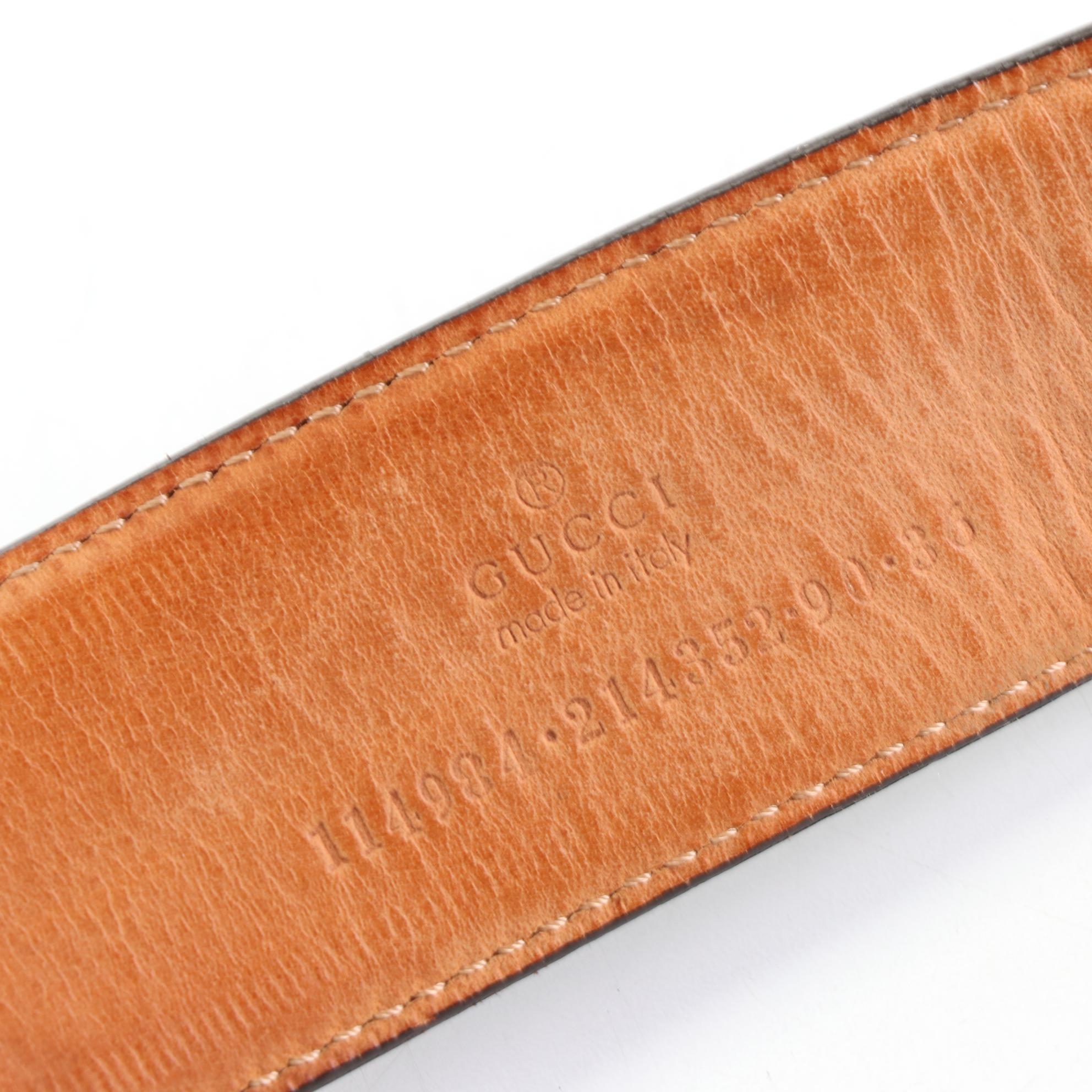 Gucci GG Embossed Leather Belt