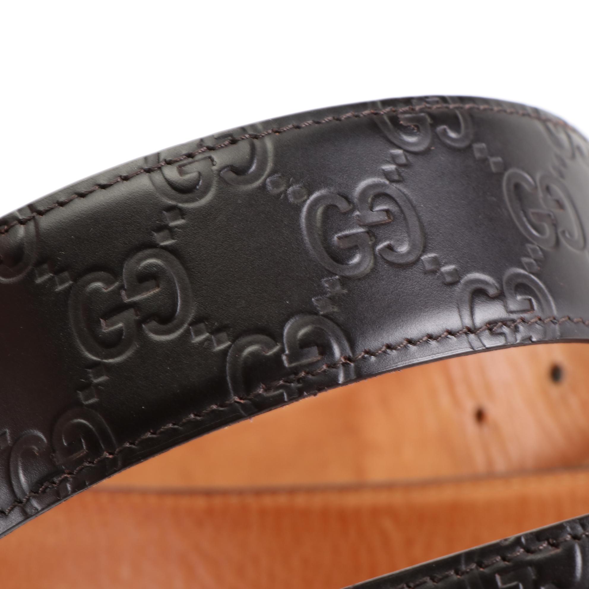 Gucci GG Embossed Leather Belt