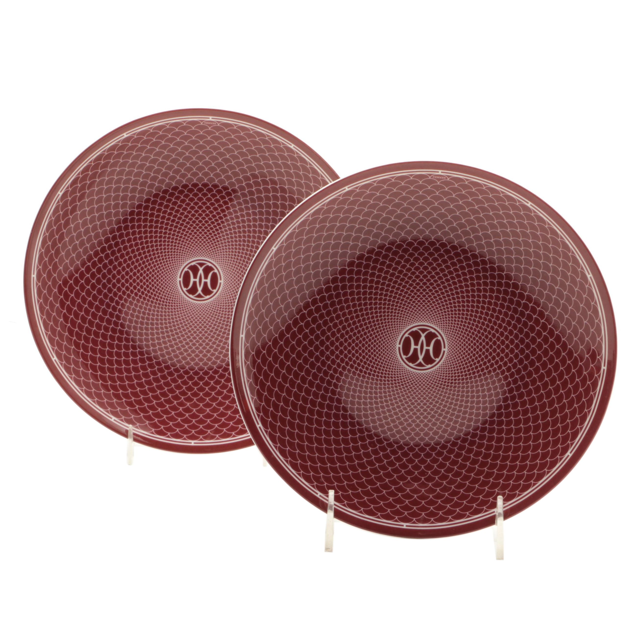 Hermès "H Deco" Porcelain Dessert Plates