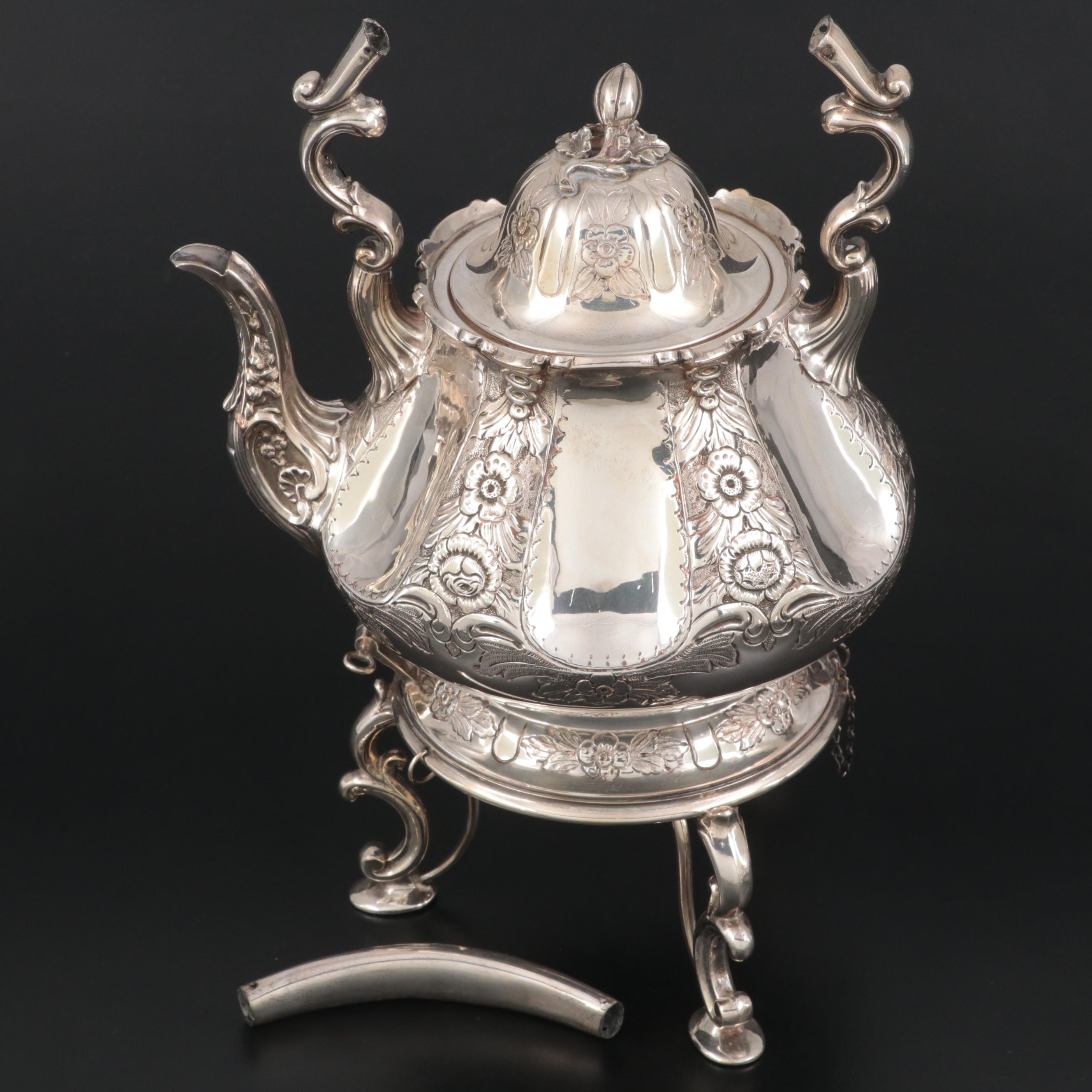 English Sheffield Silver Plate Five Piece Tea and Coffee Set, 19th Century