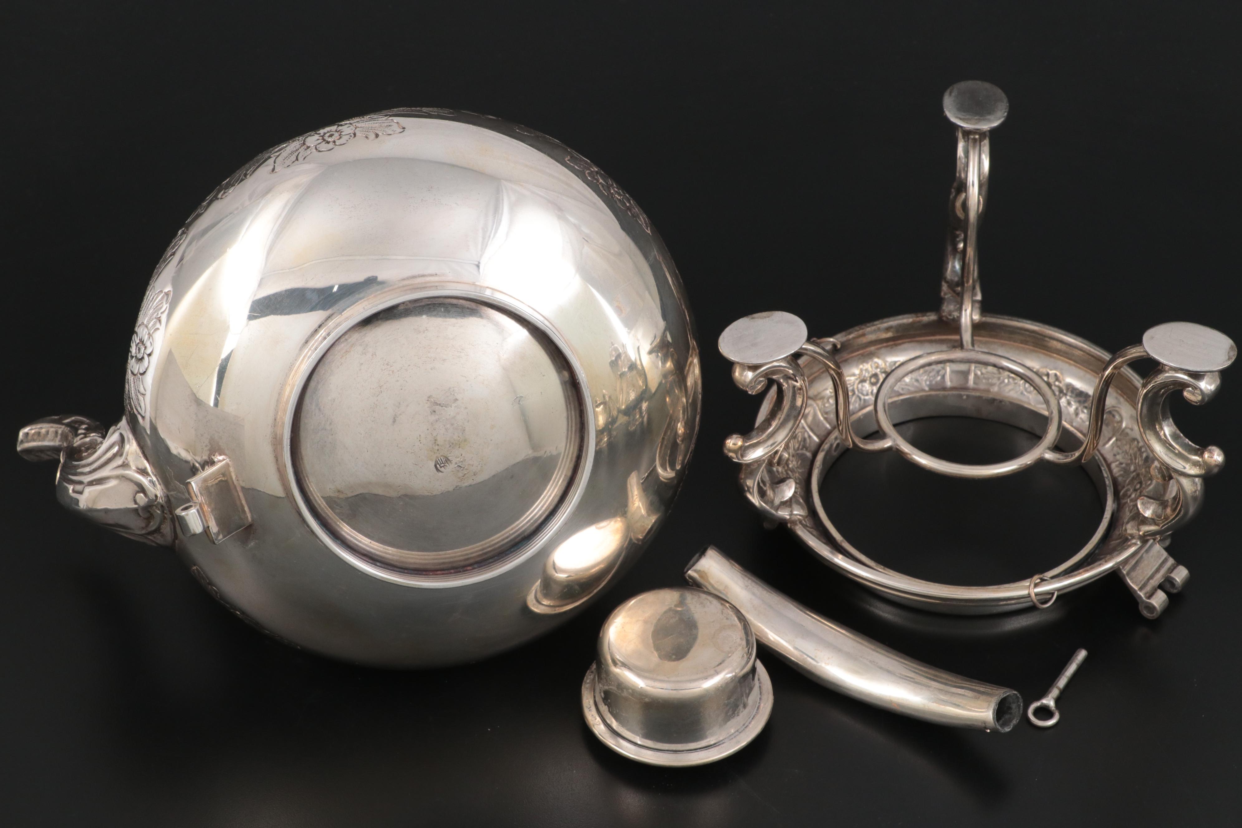 English Sheffield Silver Plate Five Piece Tea and Coffee Set, 19th Century
