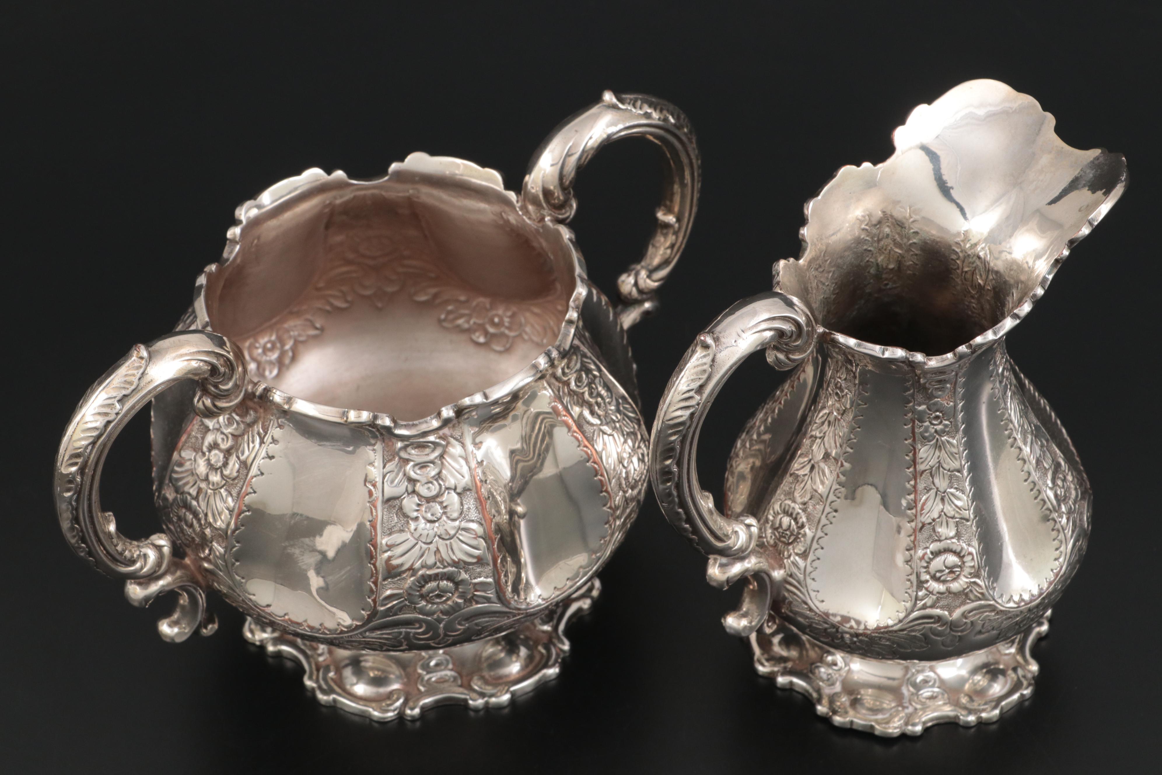 English Sheffield Silver Plate Five Piece Tea and Coffee Set, 19th Century
