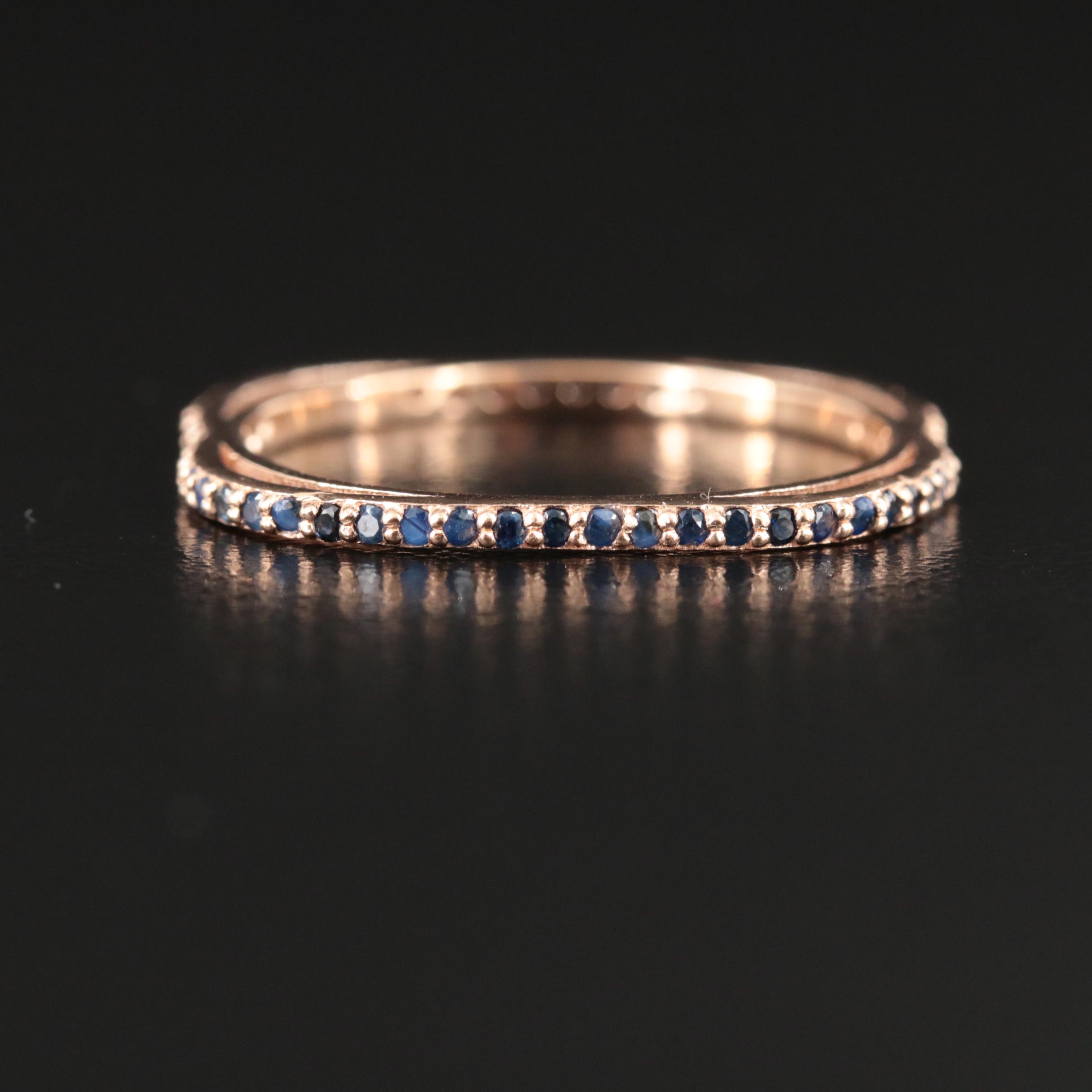 14K Rose Gold Sapphire Square Ring