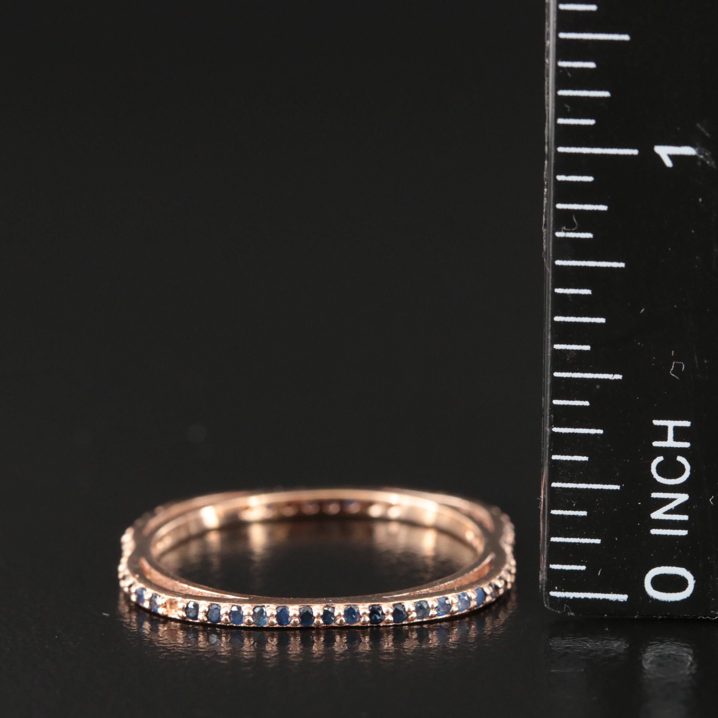 14K Rose Gold Sapphire Square Ring