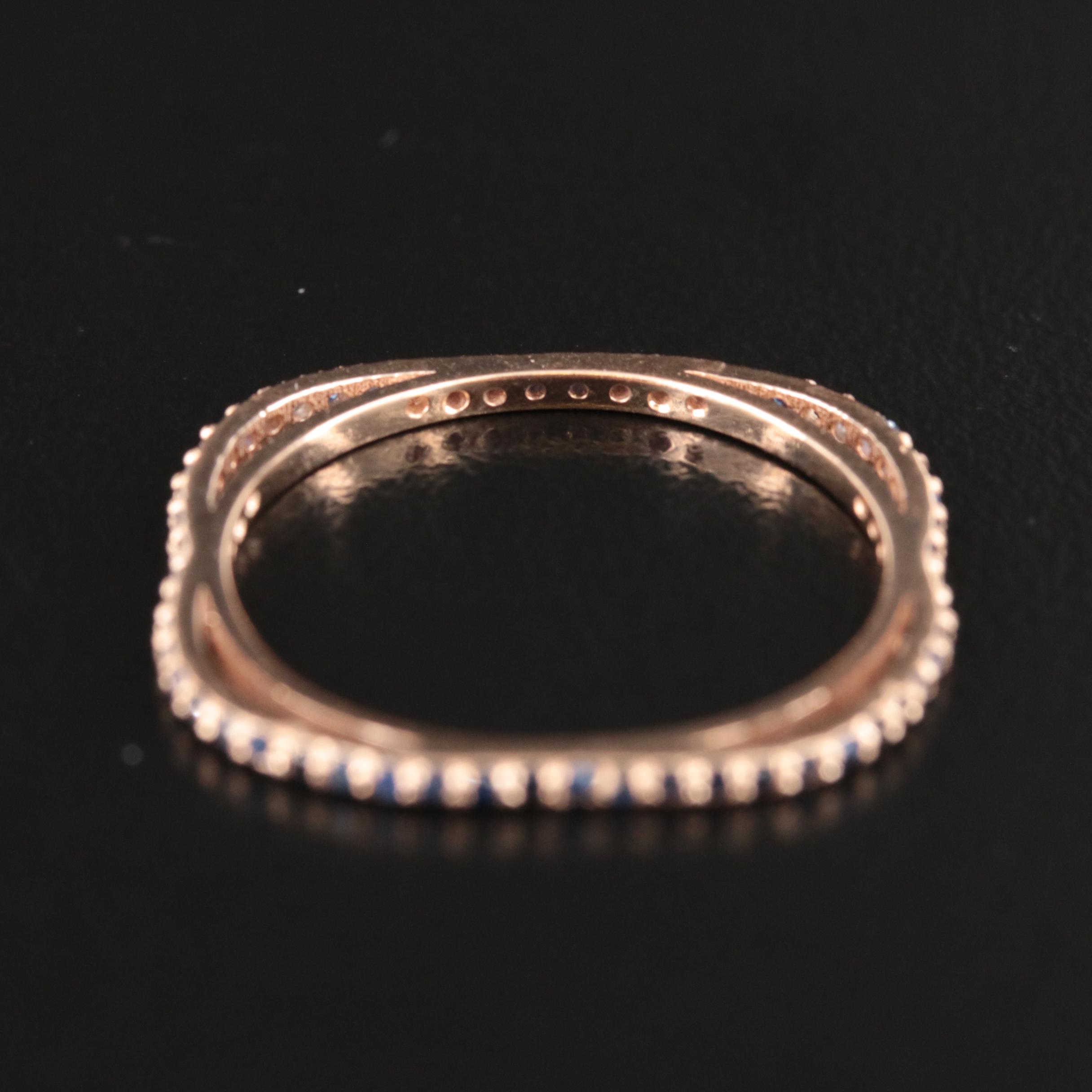 14K Rose Gold Sapphire Square Ring