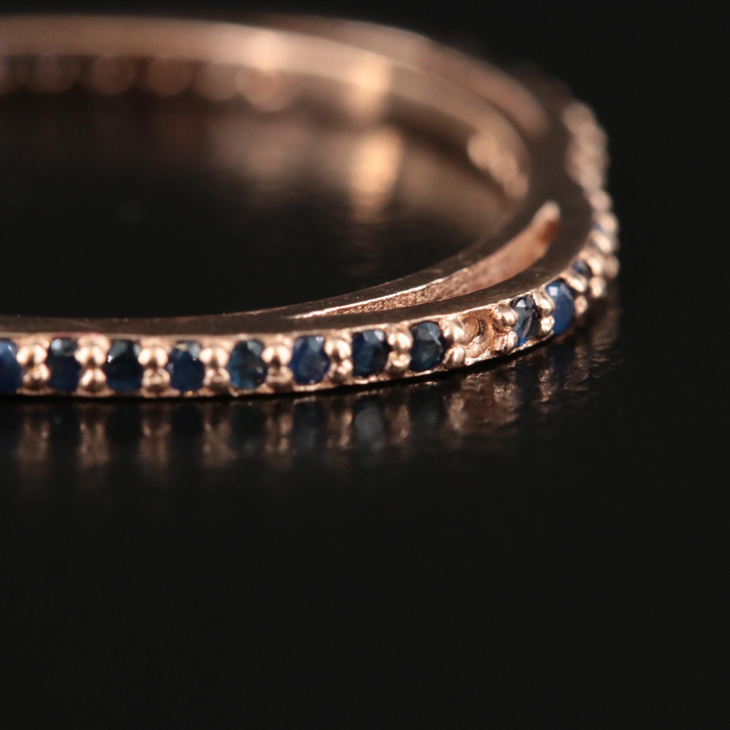 14K Rose Gold Sapphire Square Ring