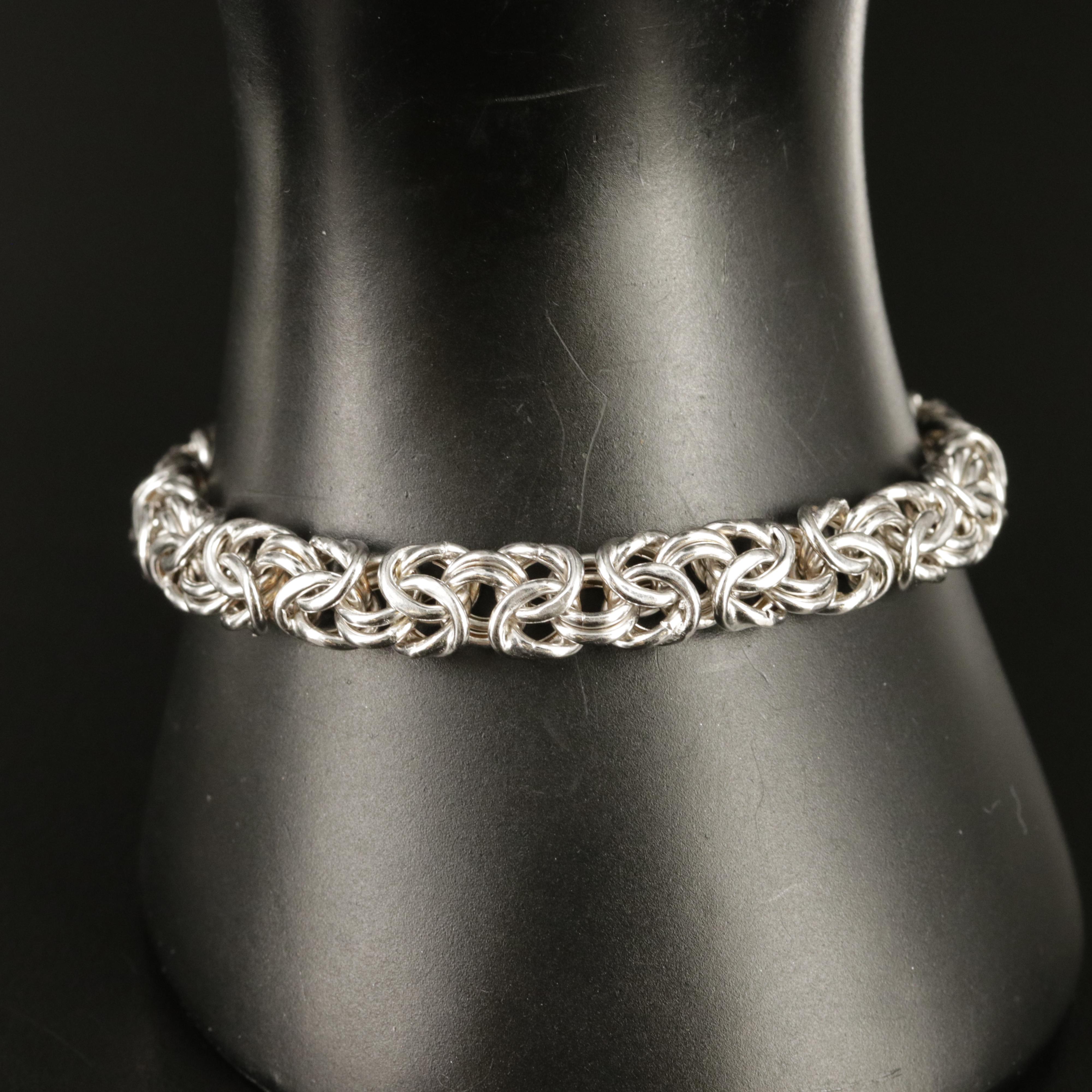 Italian Sterling Silver Byzantine Bracelet
