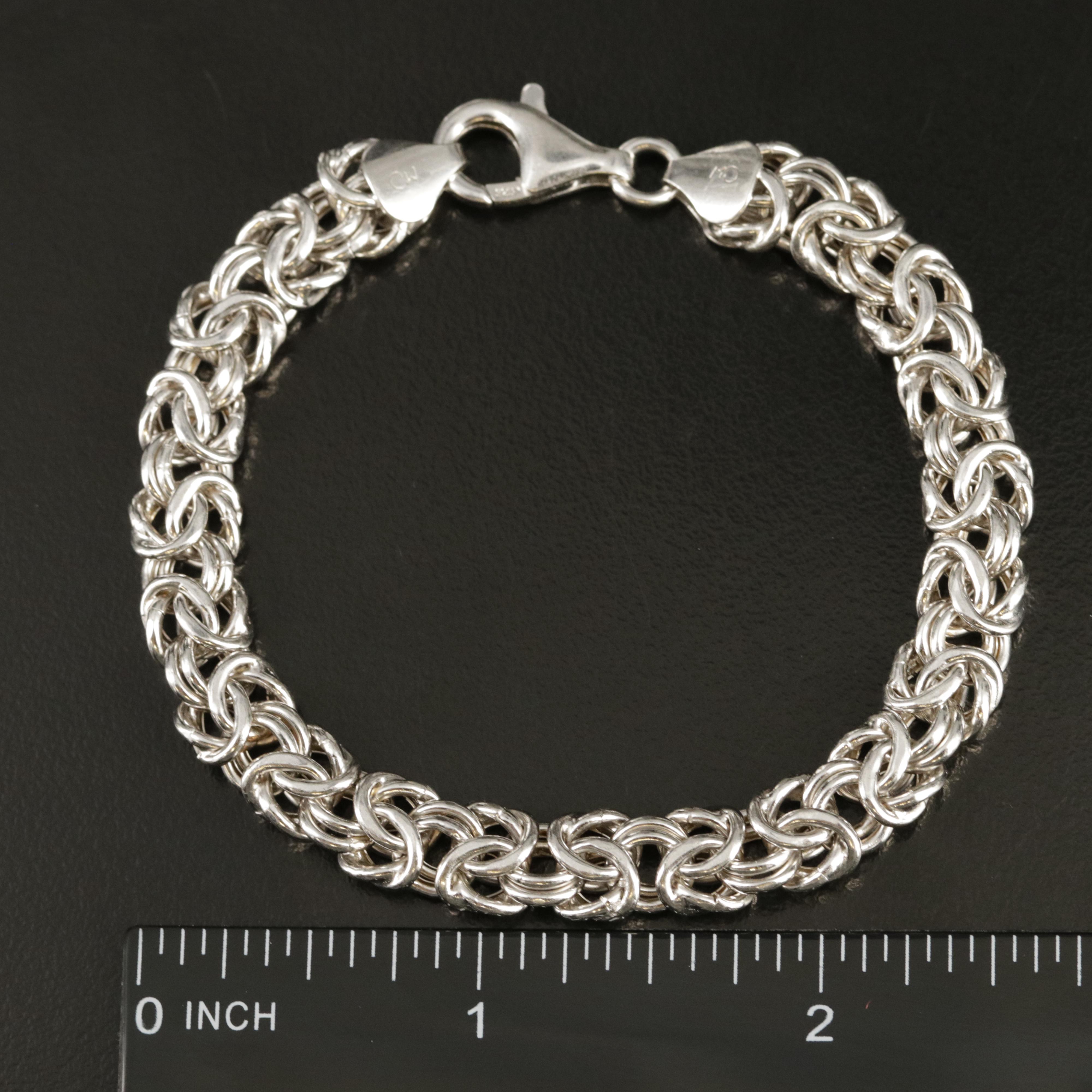 Italian Sterling Silver Byzantine Bracelet