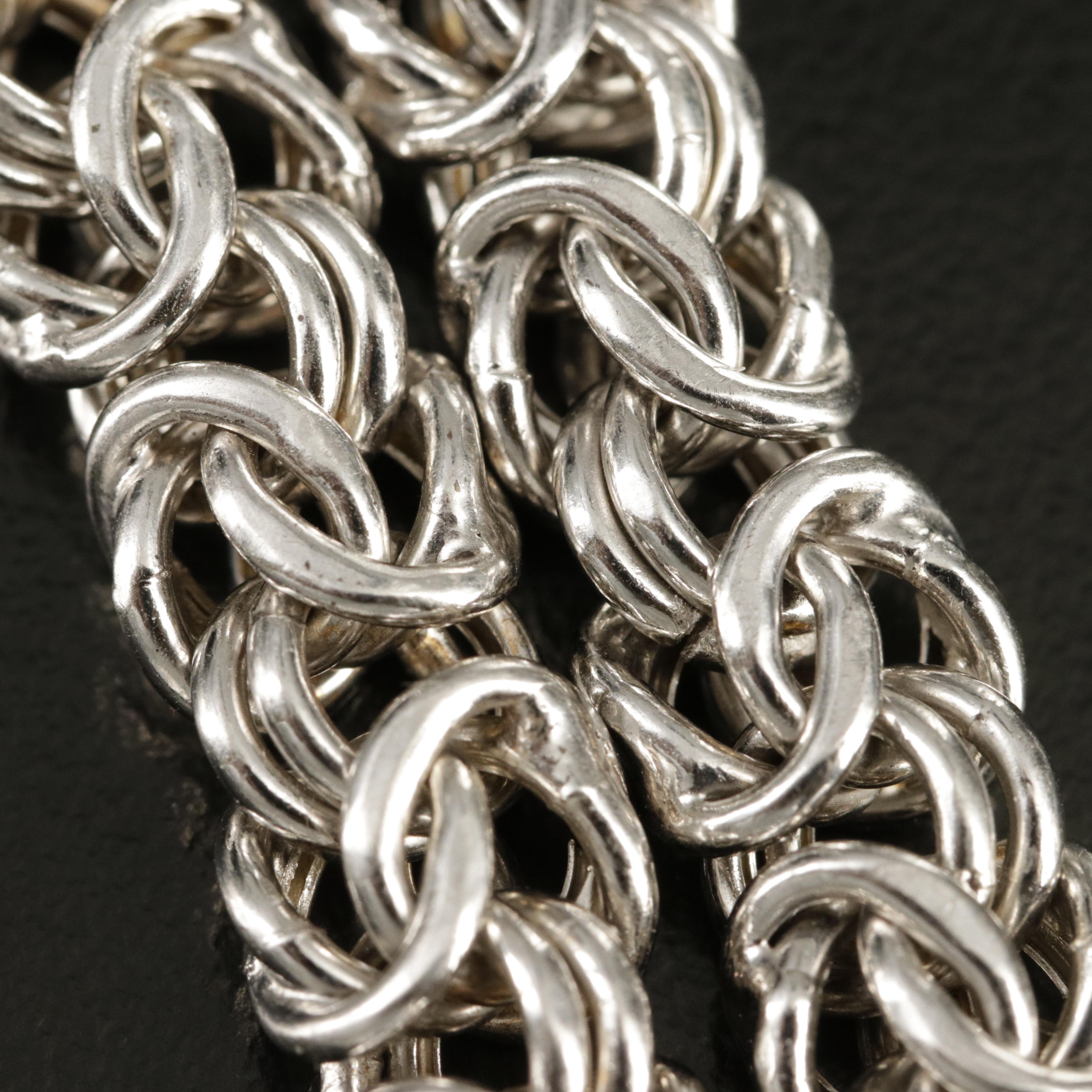 Italian Sterling Silver Byzantine Bracelet