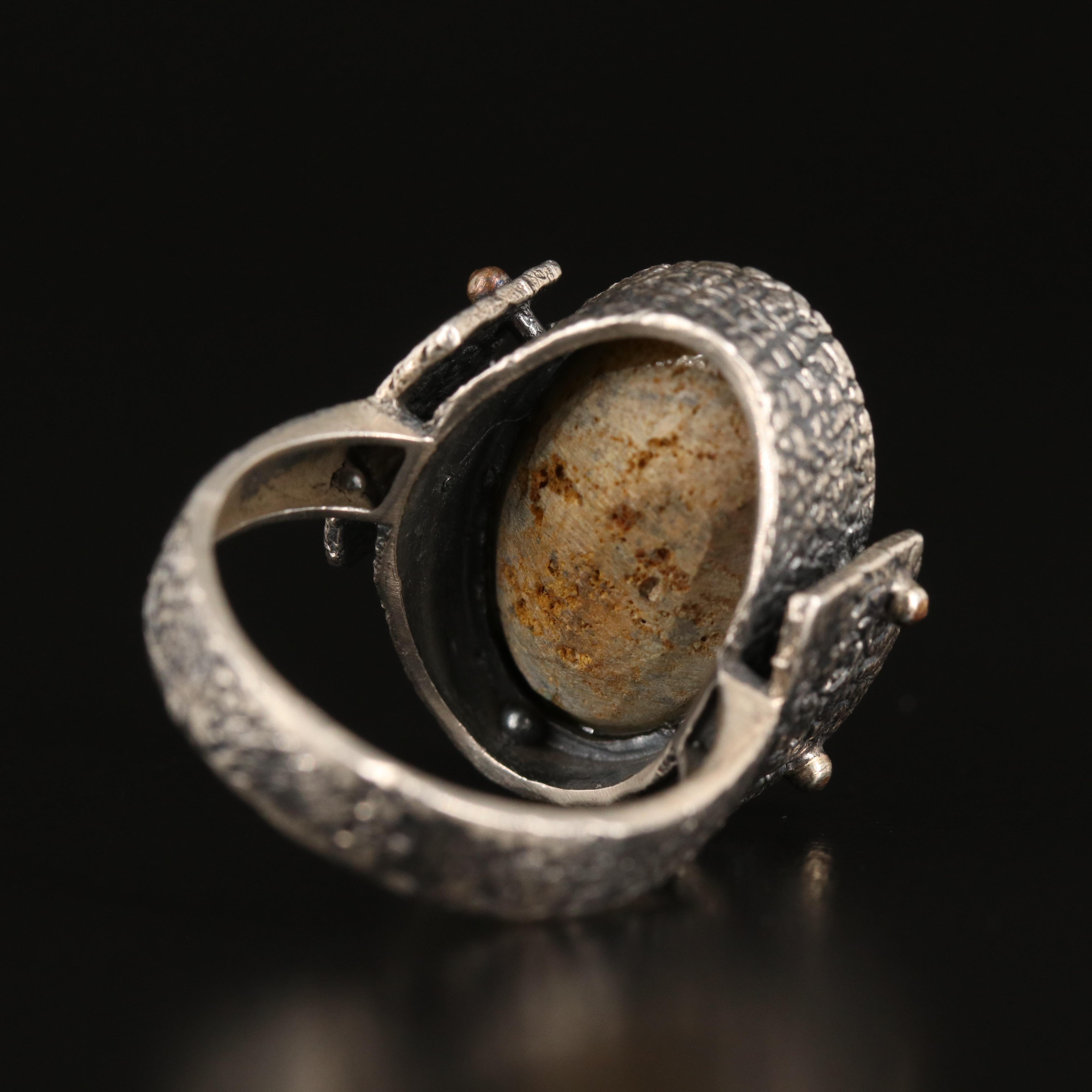 Studio Style Sterling Turquoise Ring Attributed to Kai Hill