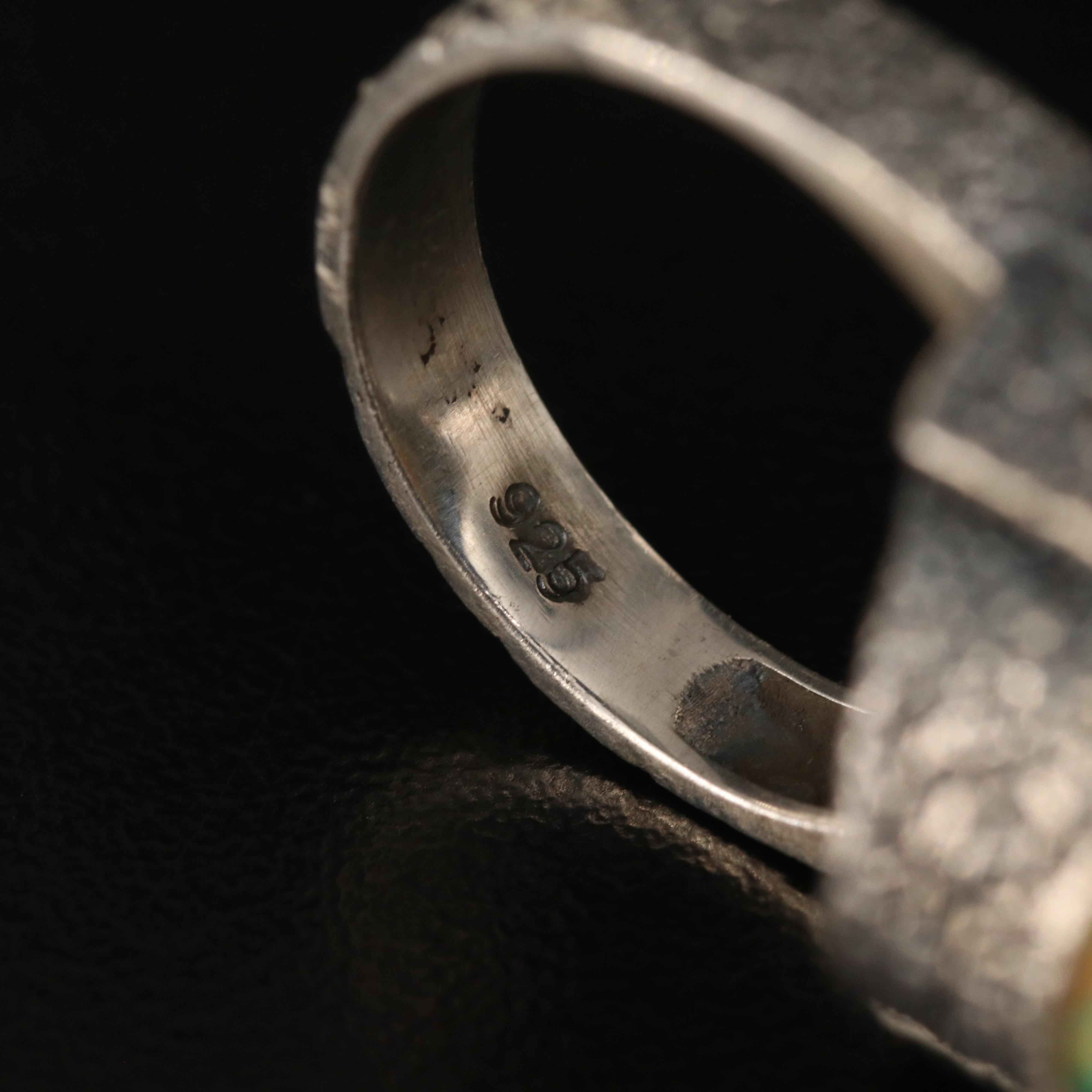 Studio Style Sterling Turquoise Ring Attributed to Kai Hill