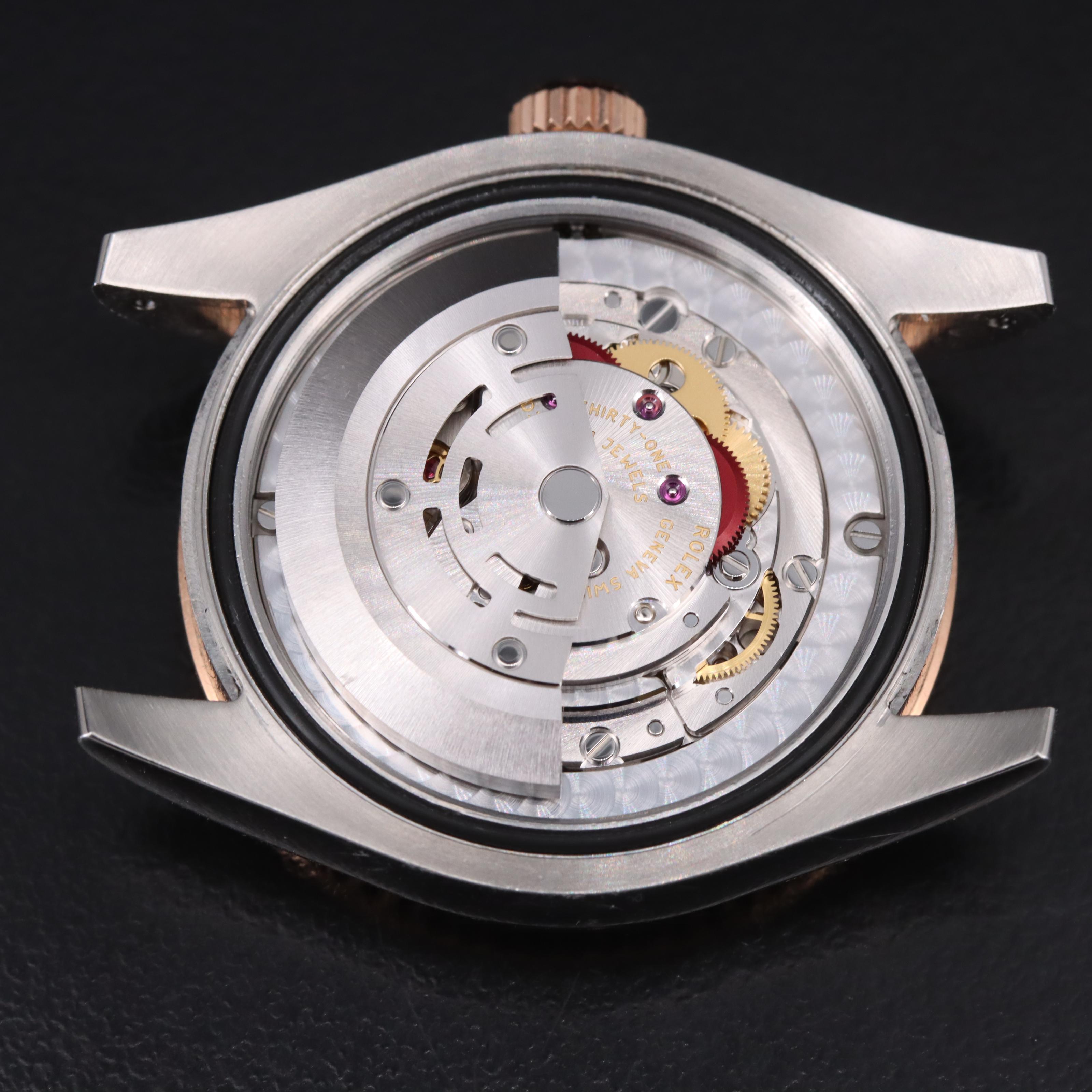 Rolex Datejust 18K and Stainless Steel Factory Diamond Pink Dial Watch