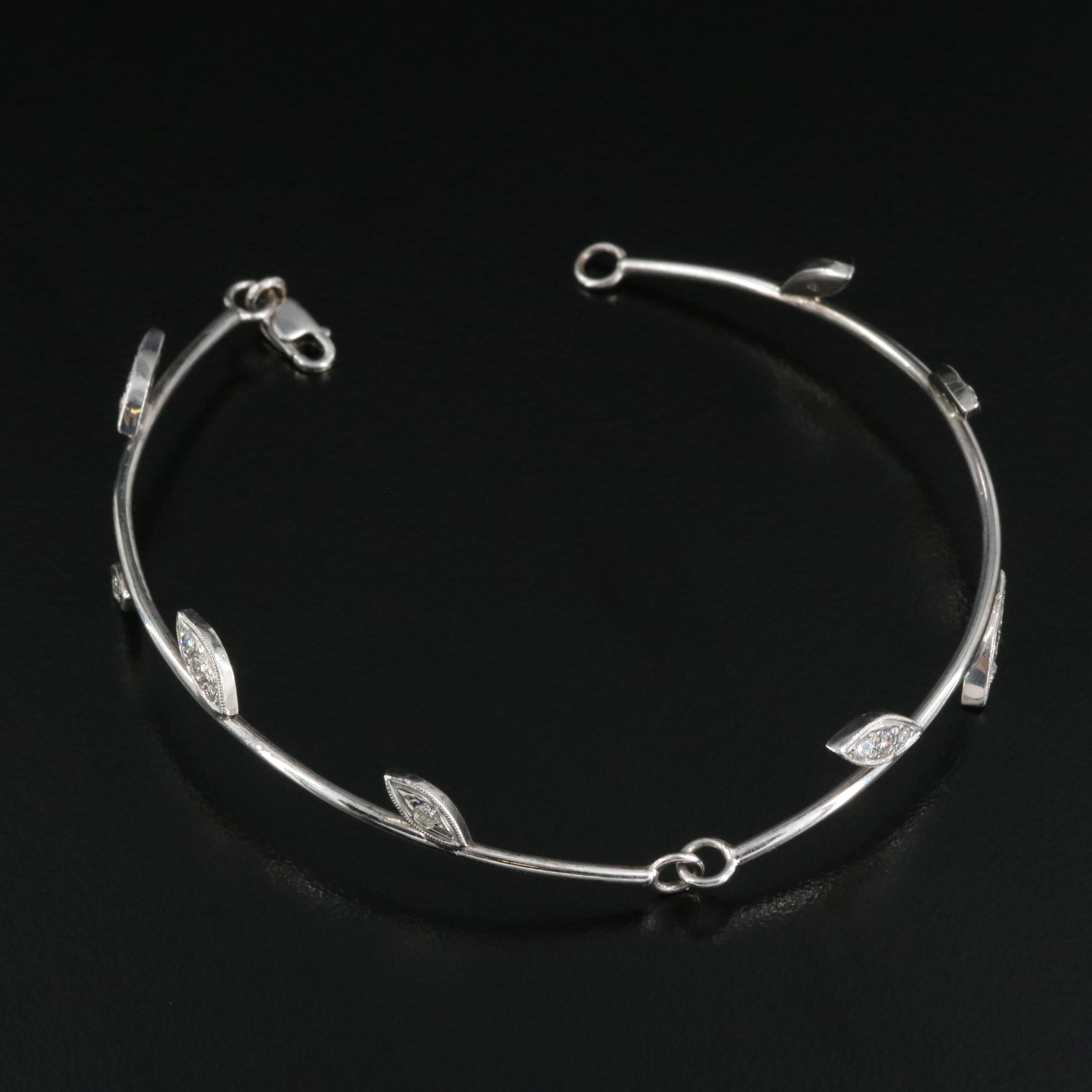14K 0.51 CTW Diamond Foliate Bracelet