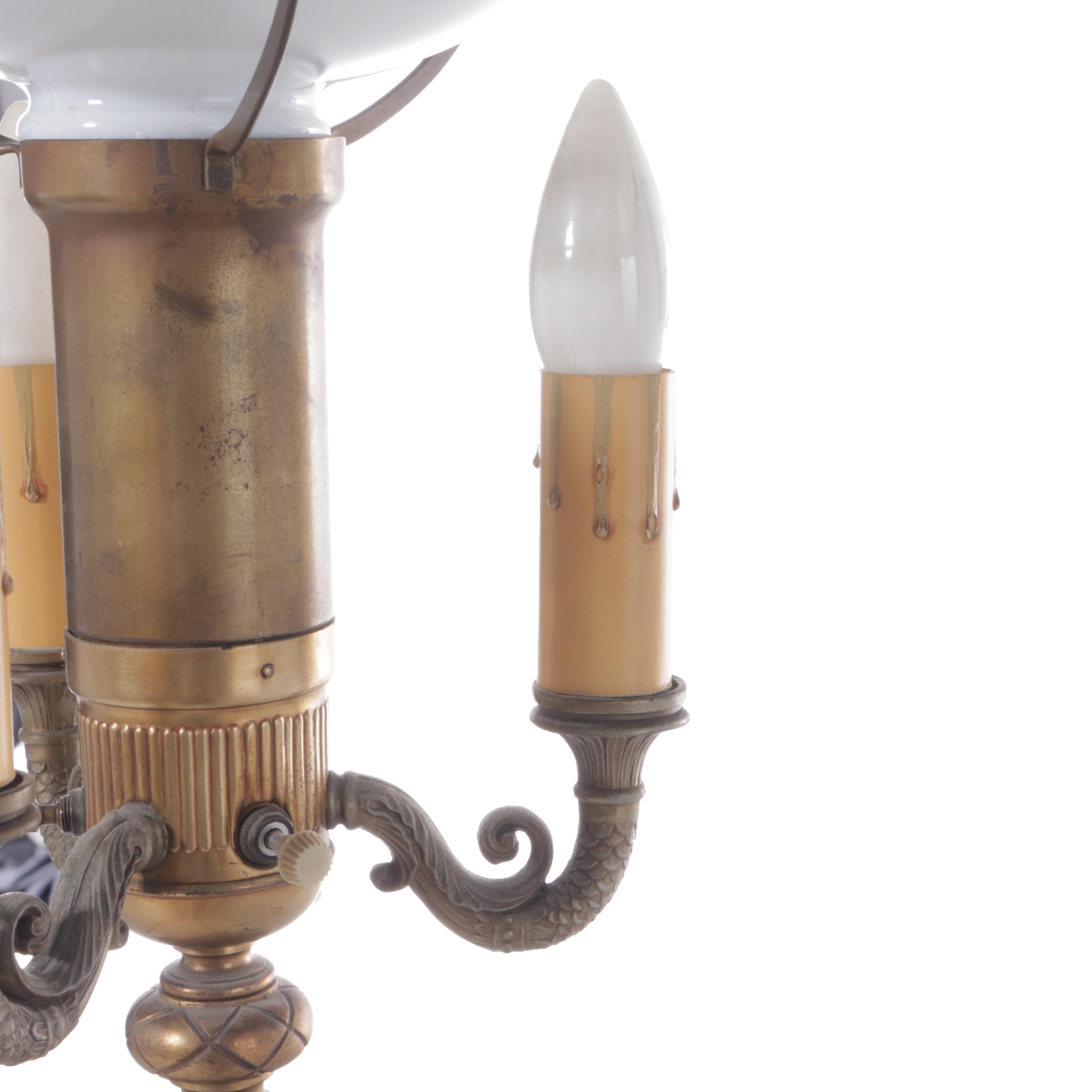 Late Victorian Gilt Metal and Banded Calcite Mughal Torchiere Floor Lamp