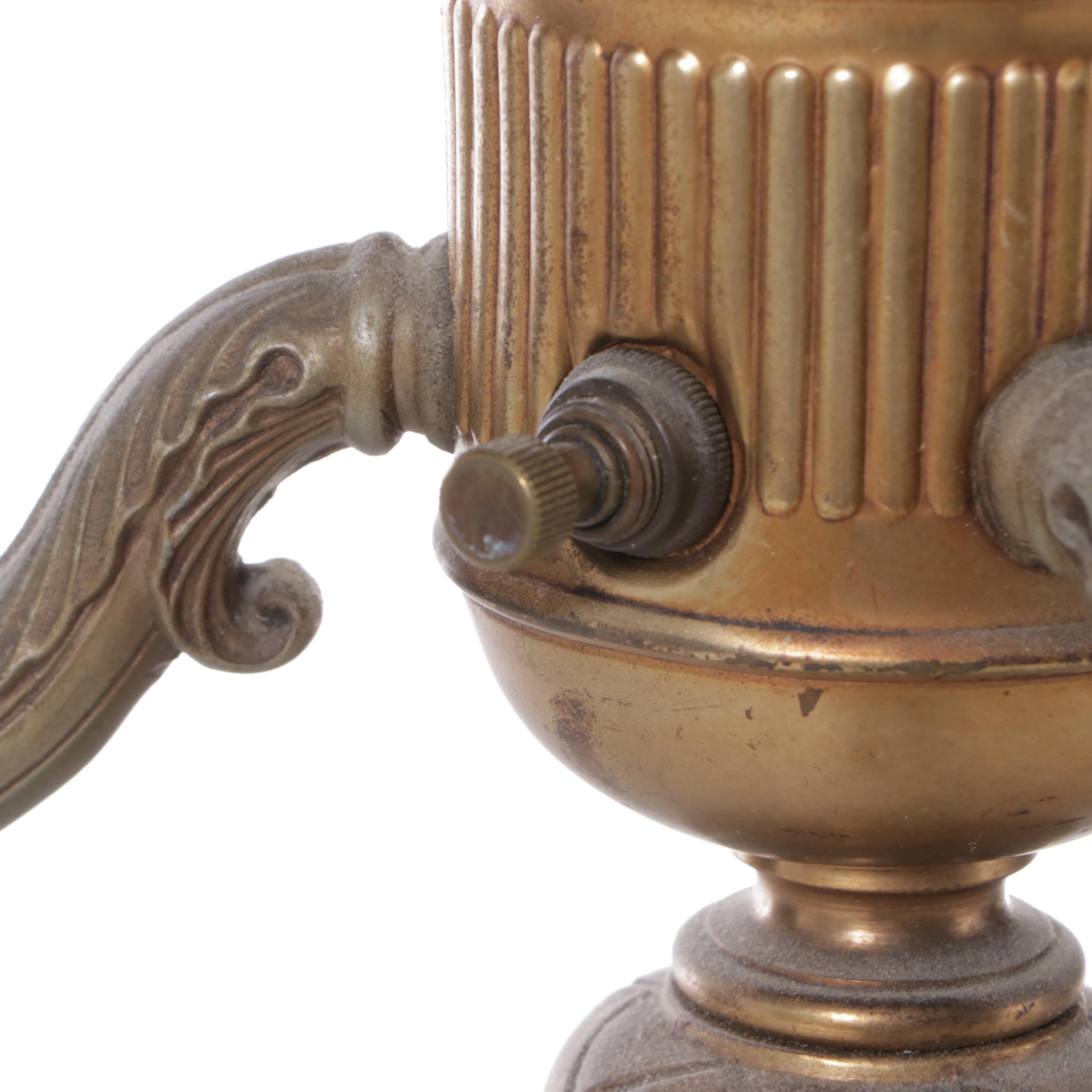 Late Victorian Gilt Metal and Banded Calcite Mughal Torchiere Floor Lamp