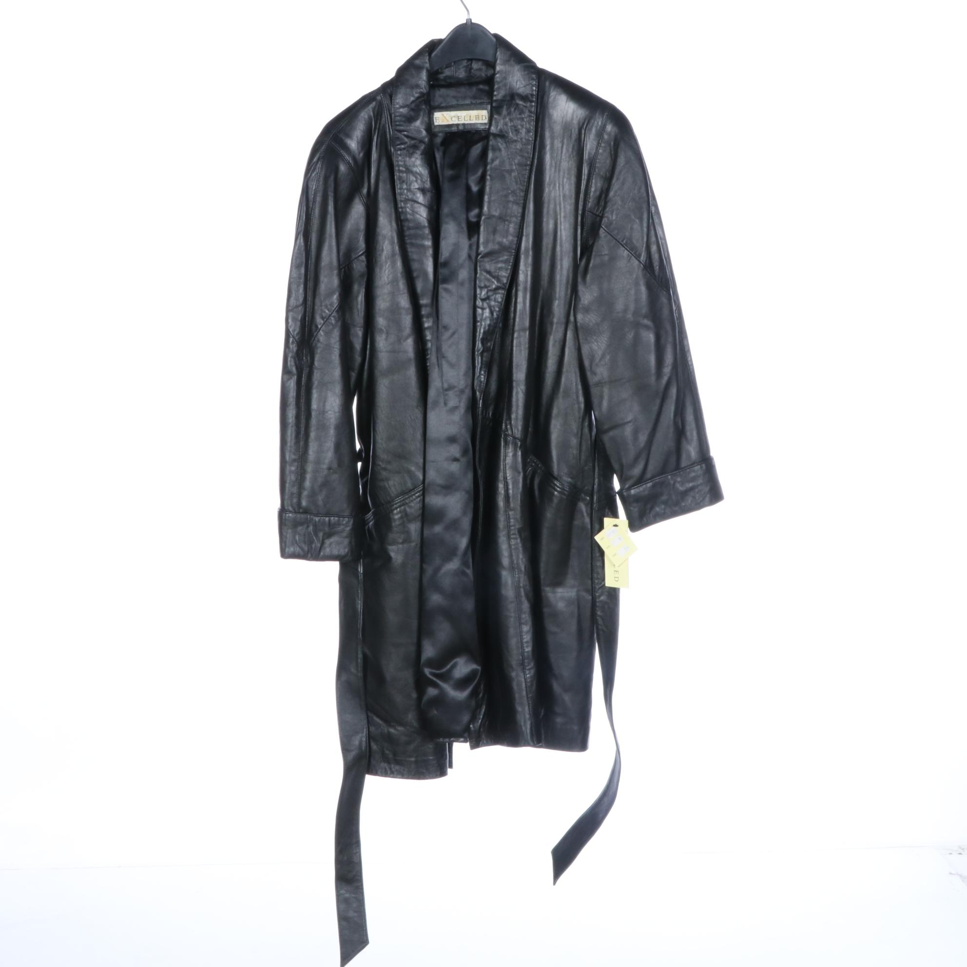 Excelled Leather Jacket with Tie Closure and More