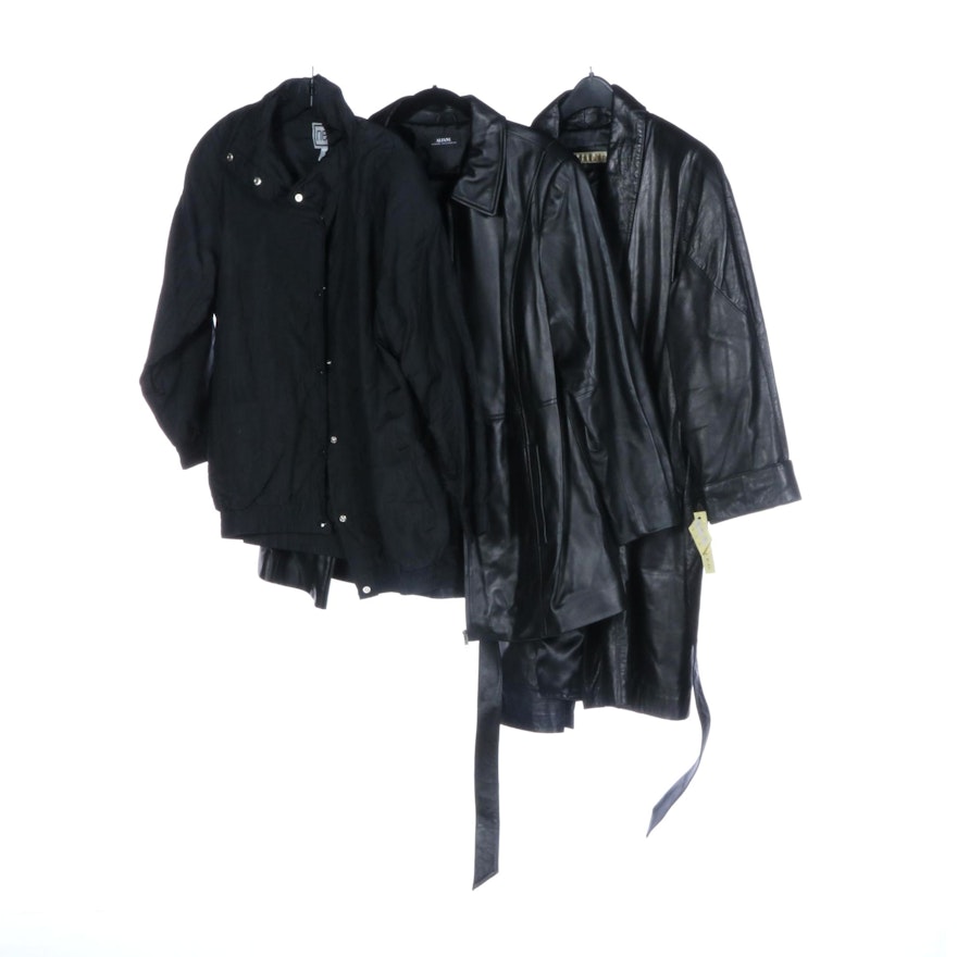 Excelled Leather Jacket with Tie Closure and More