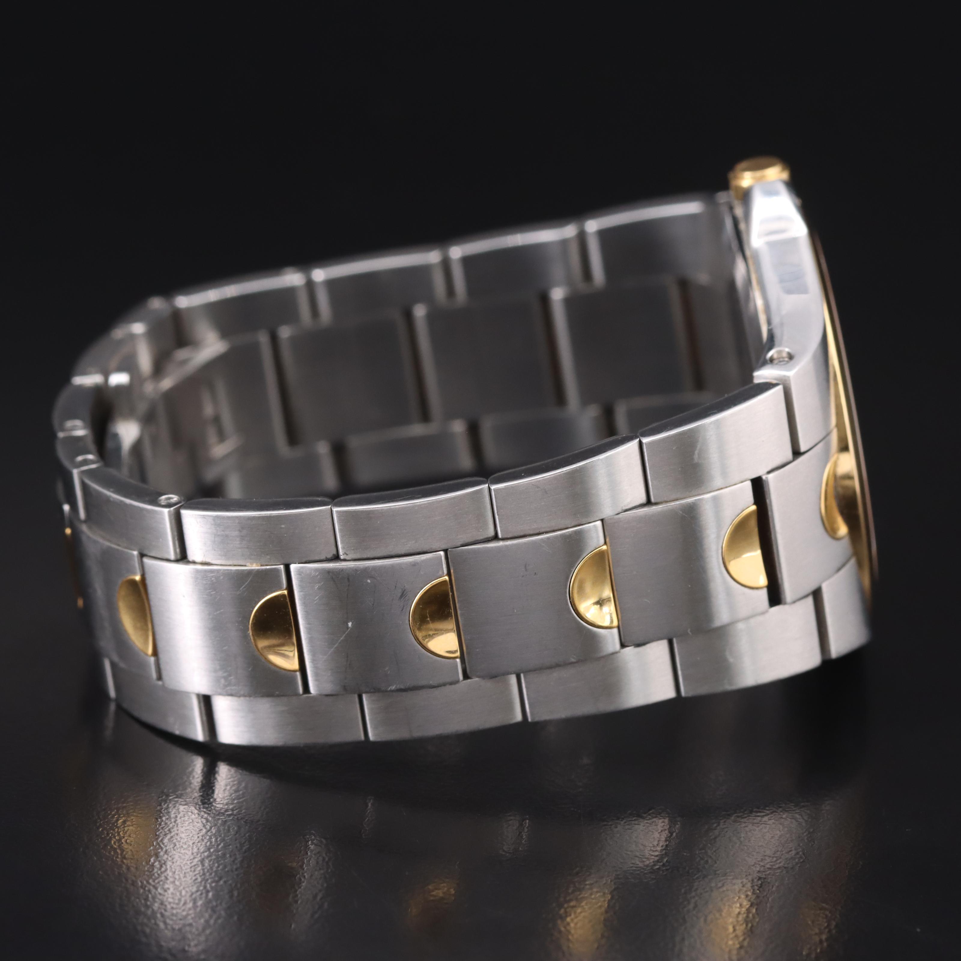 Movado Luno Sport Black Dial Two Tone Watch