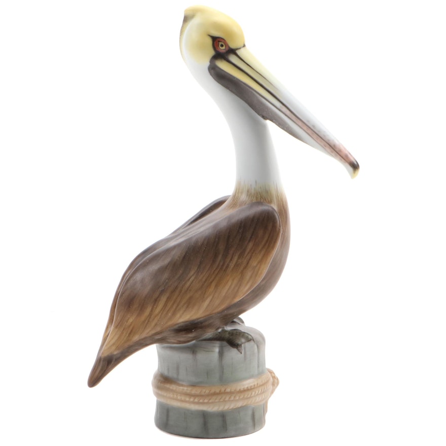 Herend Guild Natural "Pelican on Post" Limited Edition Porcelain Figurine, 2011