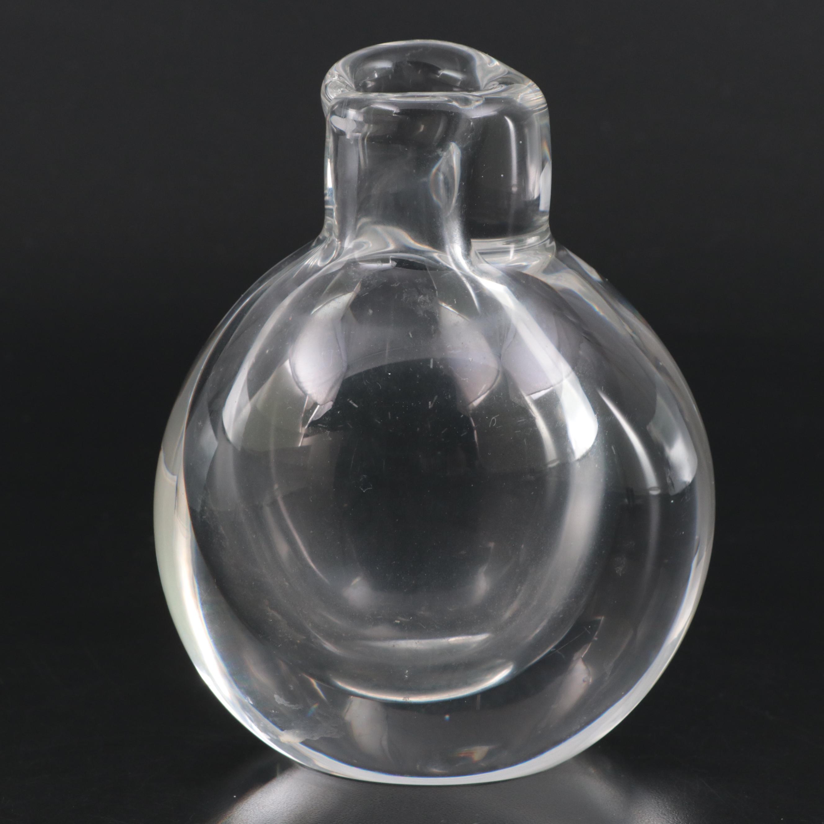 Kosta Crystal Bud Vase with Other Pewter Flower Shaped Candle Holders