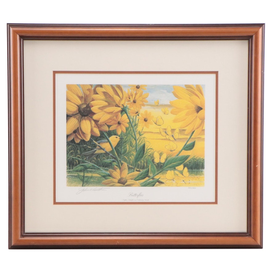 John Ruthven Offset Lithograph "Butterflies"