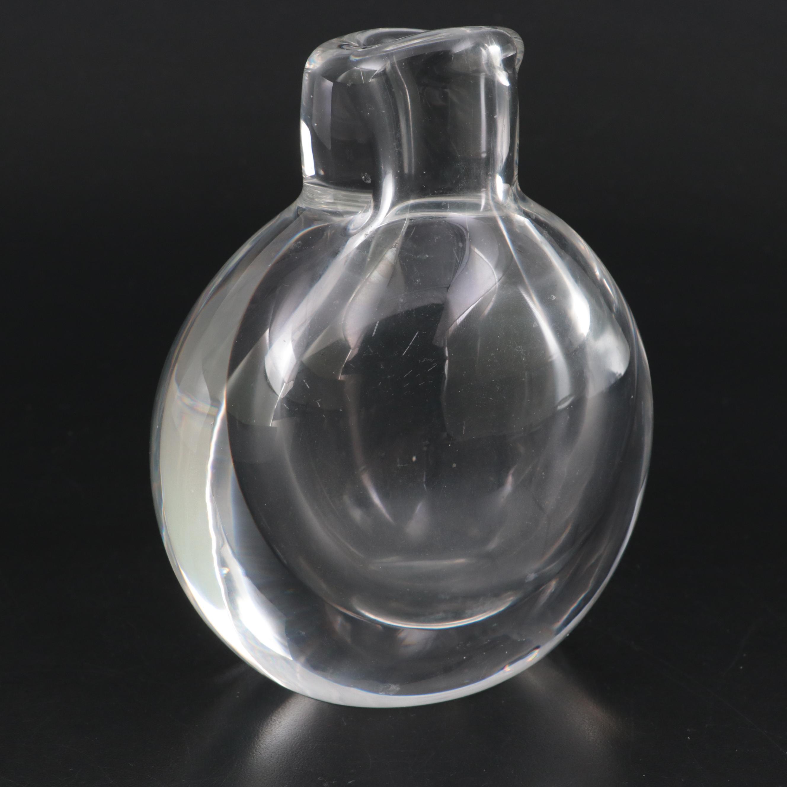 Kosta Crystal Bud Vase with Other Pewter Flower Shaped Candle Holders