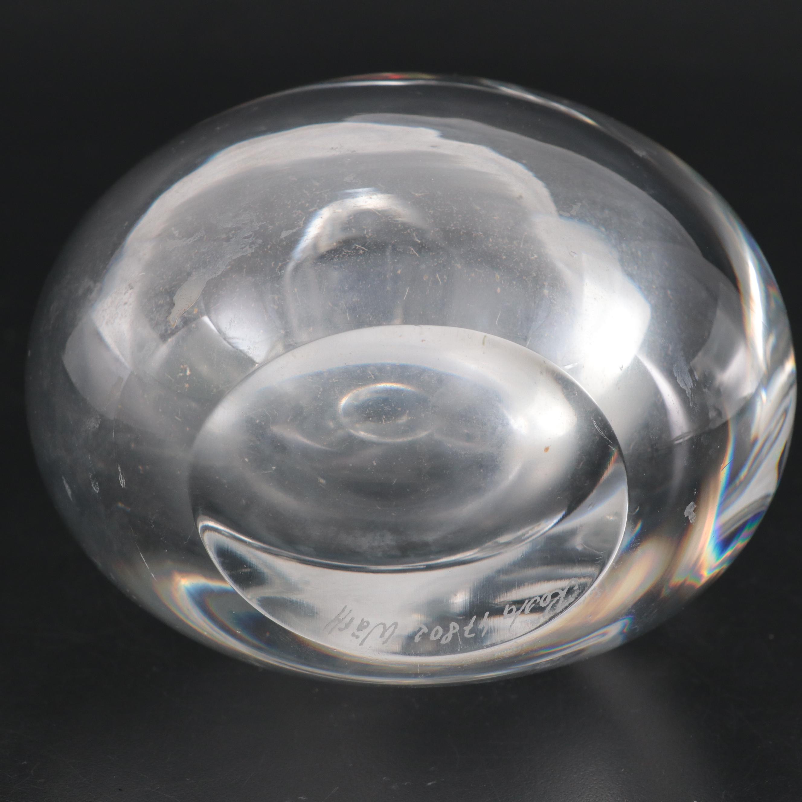 Kosta Crystal Bud Vase with Other Pewter Flower Shaped Candle Holders