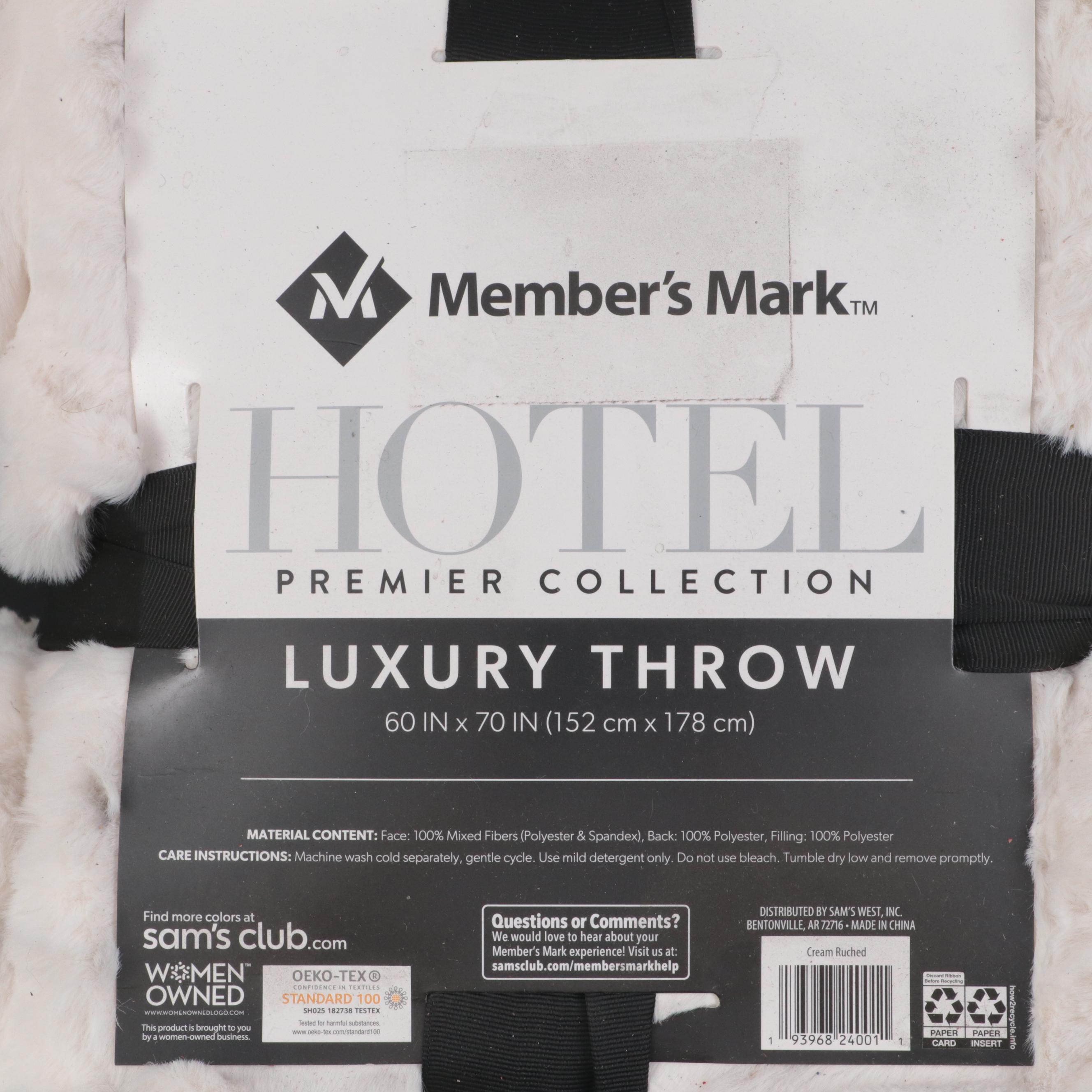 Member's Mark Hotel Premier Collection Luxury Throw in Ruched Cream
