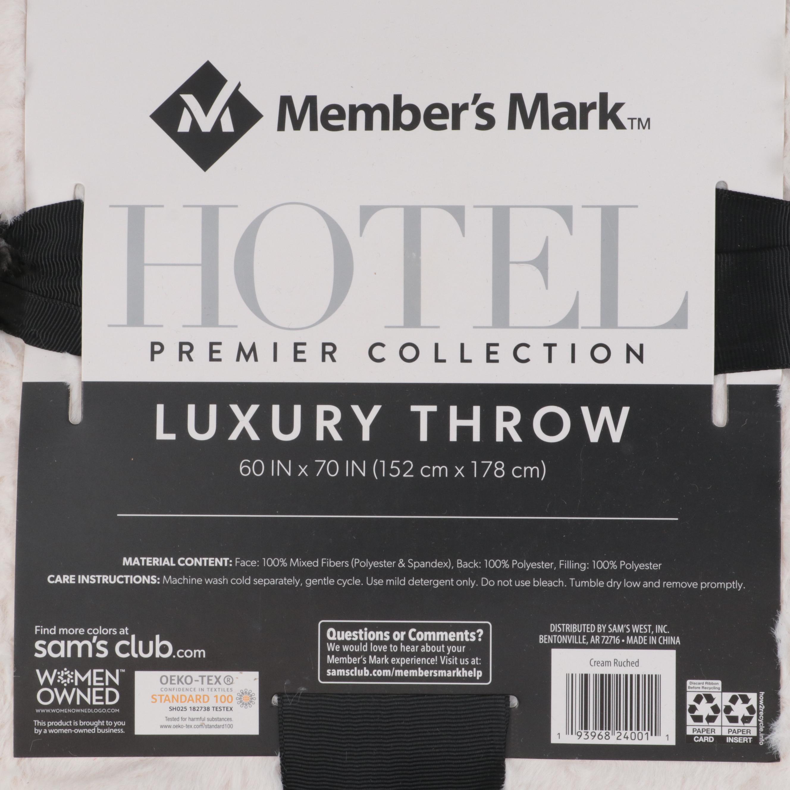 Member's Mark Hotel Premier Collection Luxury Throw in Ruched Cream