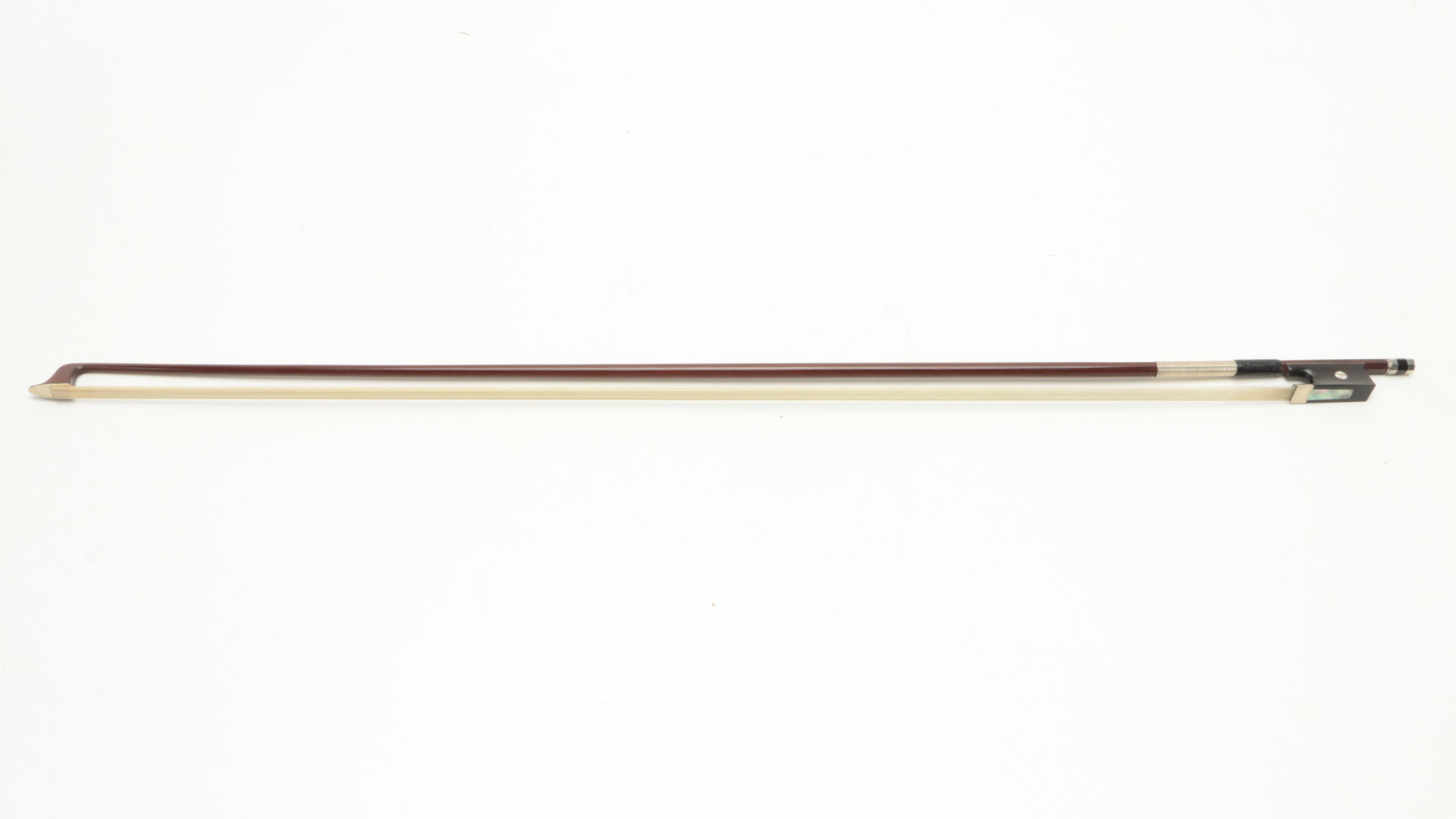 Claude Thomassin Paris Mother-of-Pearl Inlaid Violin Bow with Case