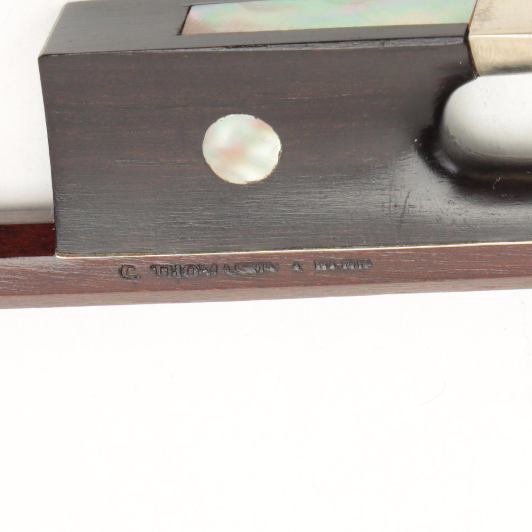 Claude Thomassin Paris Mother-of-Pearl Inlaid Violin Bow with Case