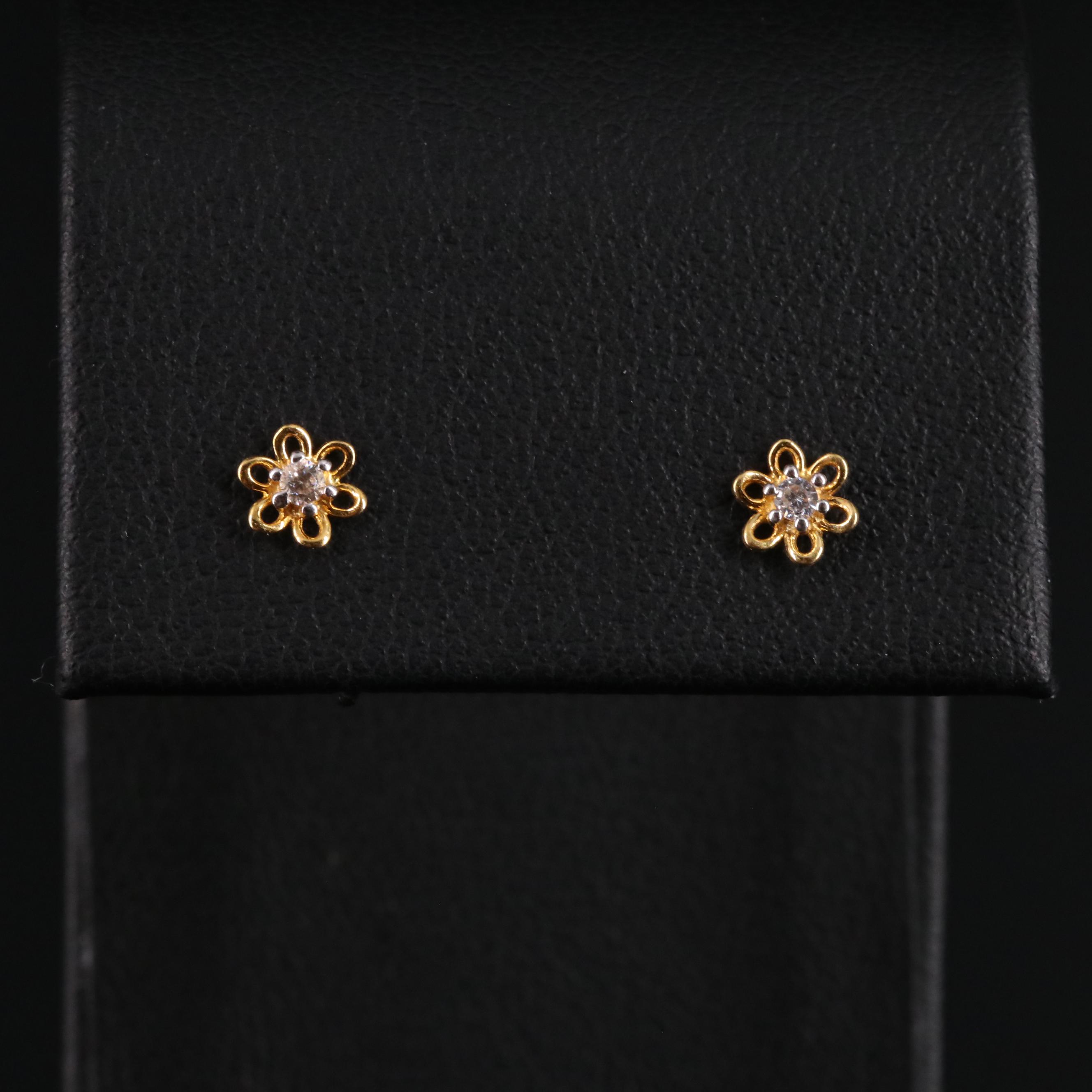 10K Cubic Zirconia Gold Earrings