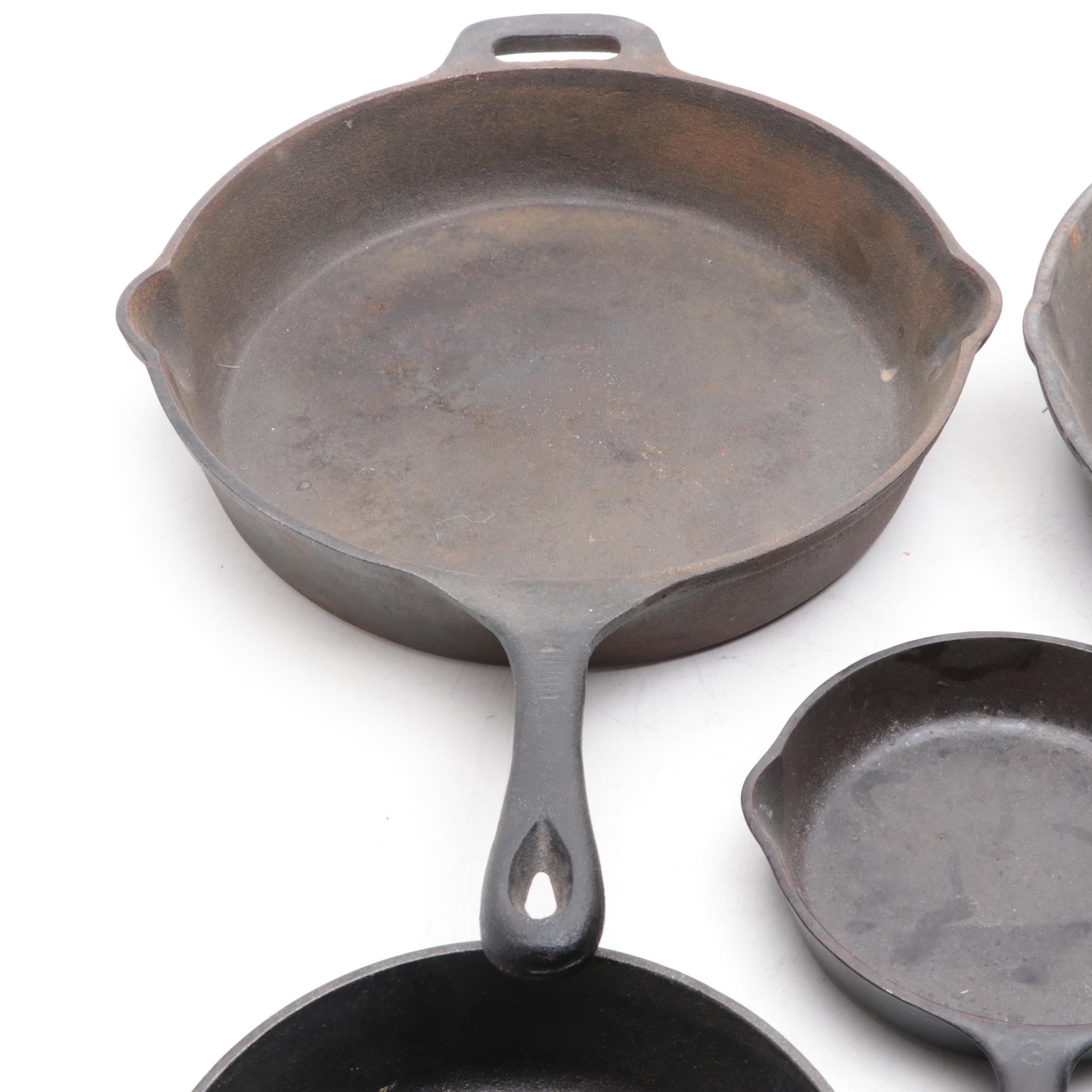 Lodge, Wagner, and Emeril Cast Iron Skillets