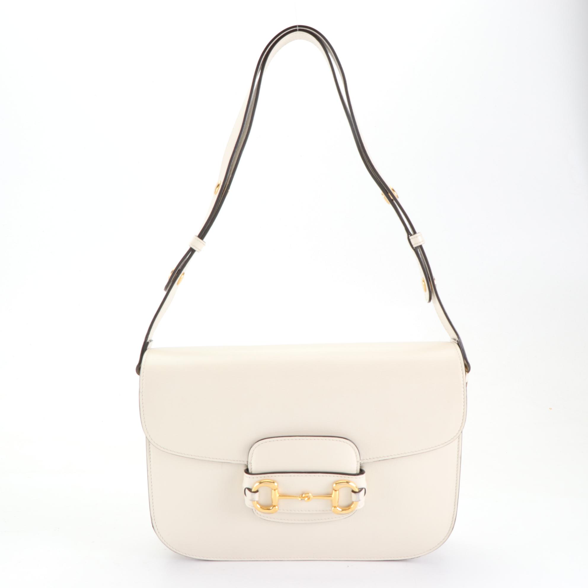 Gucci Horsebit 1955 Shoulder Bag in White Leather