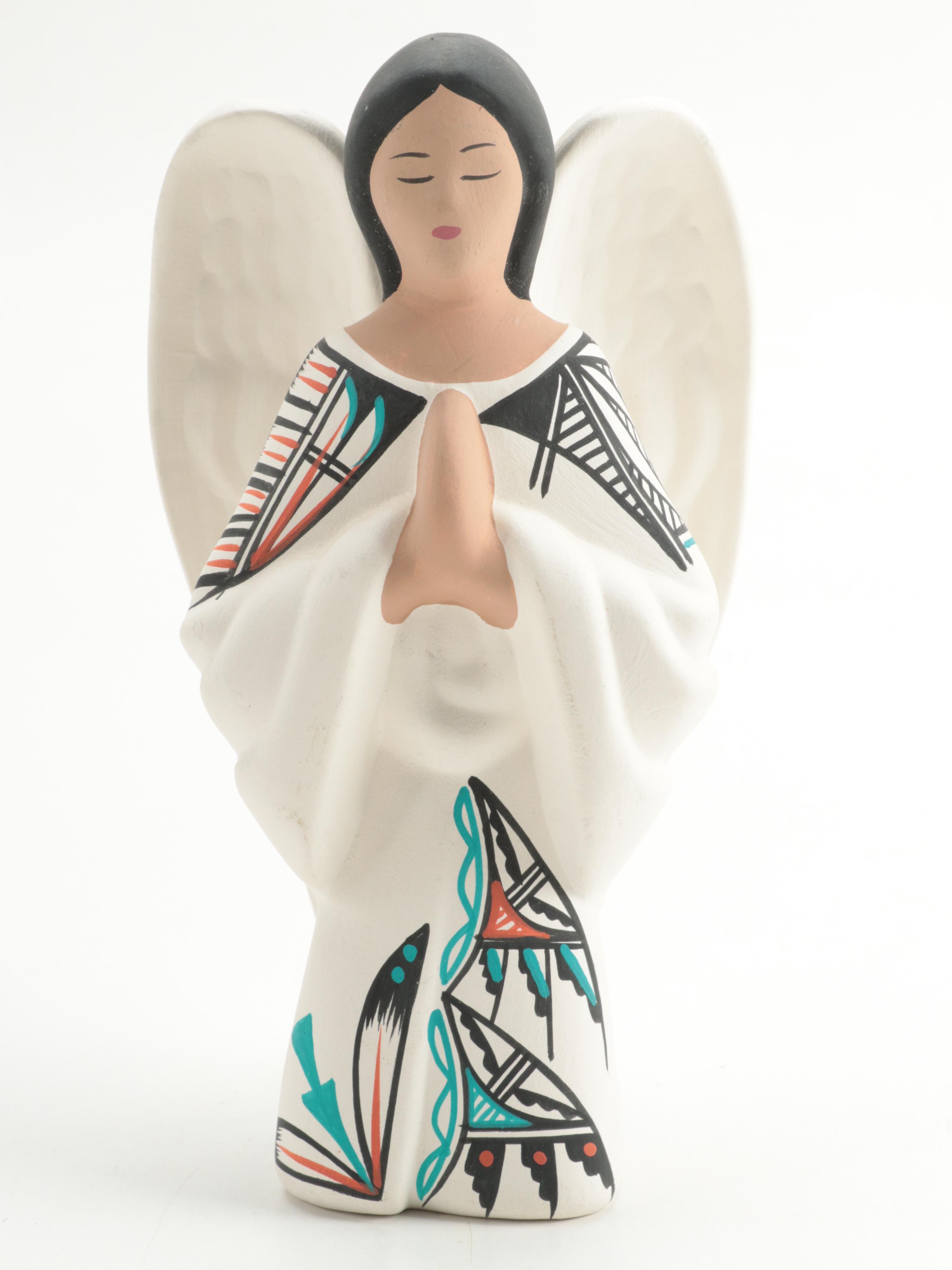 Native American Style Storyteller Figurines with Other Ceramic Figurine