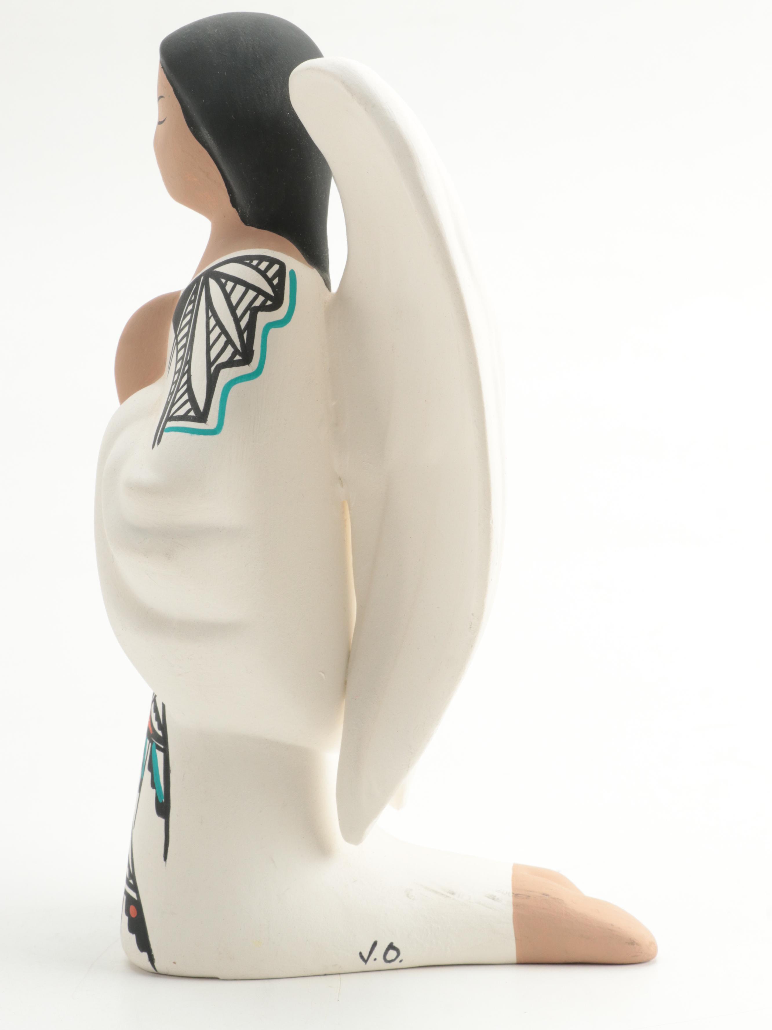 Native American Style Storyteller Figurines with Other Ceramic Figurine